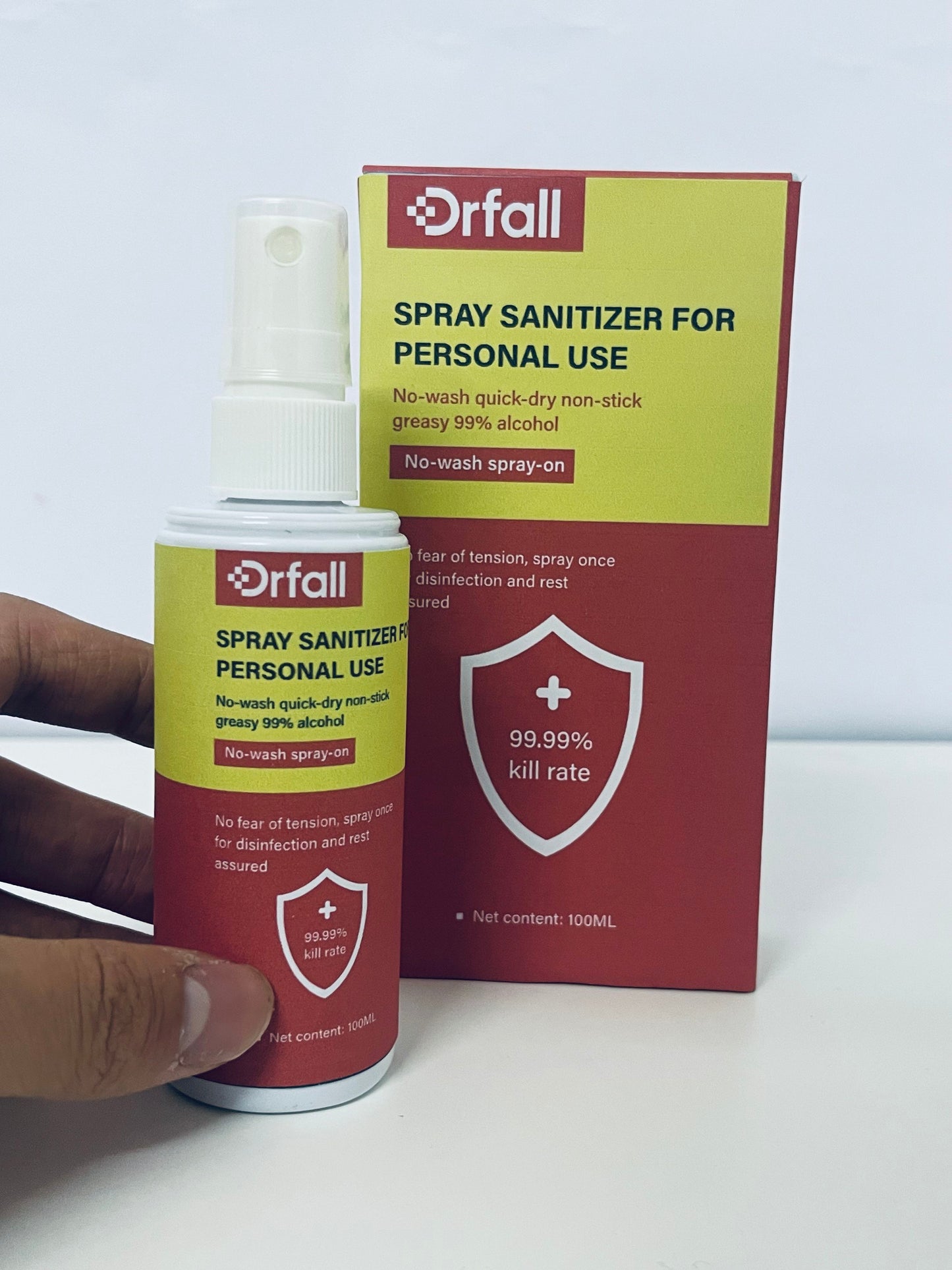 Drfall Spray Sanitizer for Personal Use, 99.99% Kill Rate, 99% Alcohol No-Wash Quick-Dry, Portable 100ML, Protect Health Anytime Anywhere