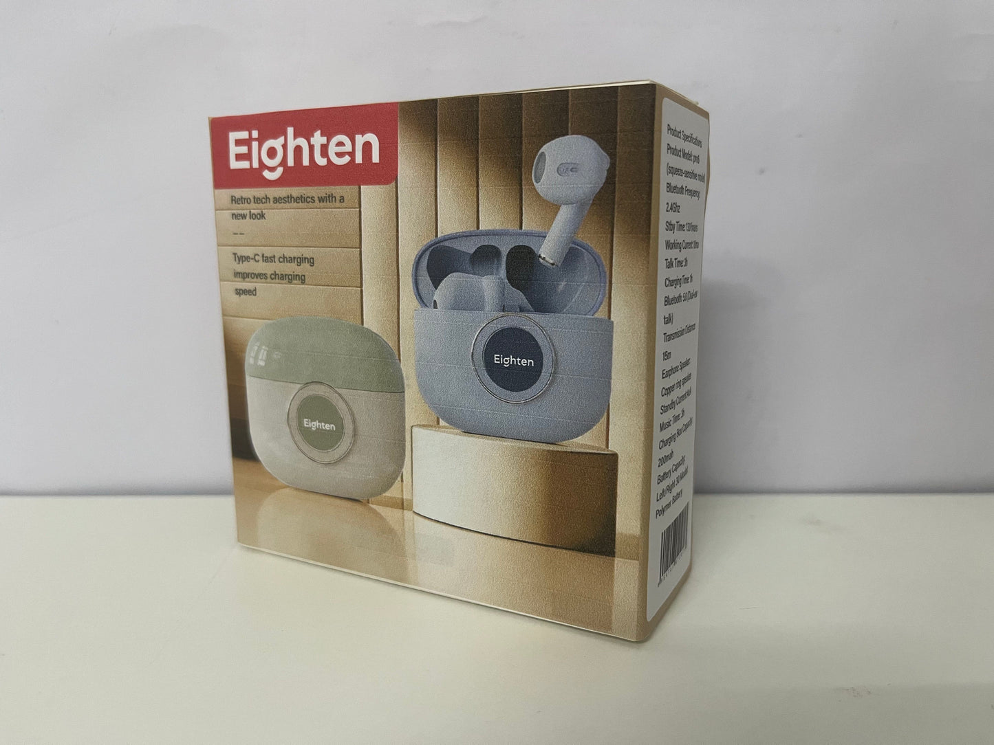 Eighten Retro Tech-Style Wireless Earbuds A Stylish & High-Quality Audio Essential for Commutes & Entertainment