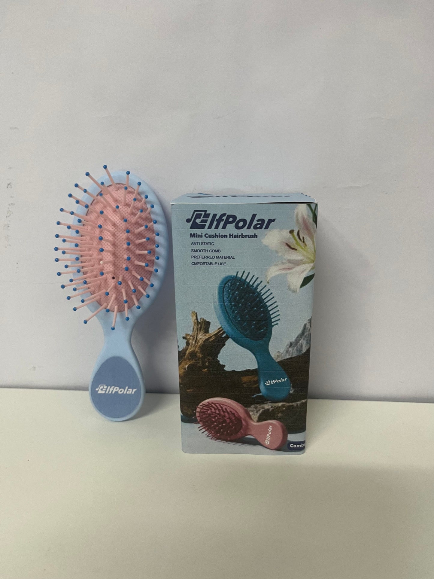 【ElfPolar Combs】——ElfPolar Mini Cushion Hairbrush - Anti-Static, Detangling, Wet & Dry Use, Portable Cute Brush for Kids & Adults