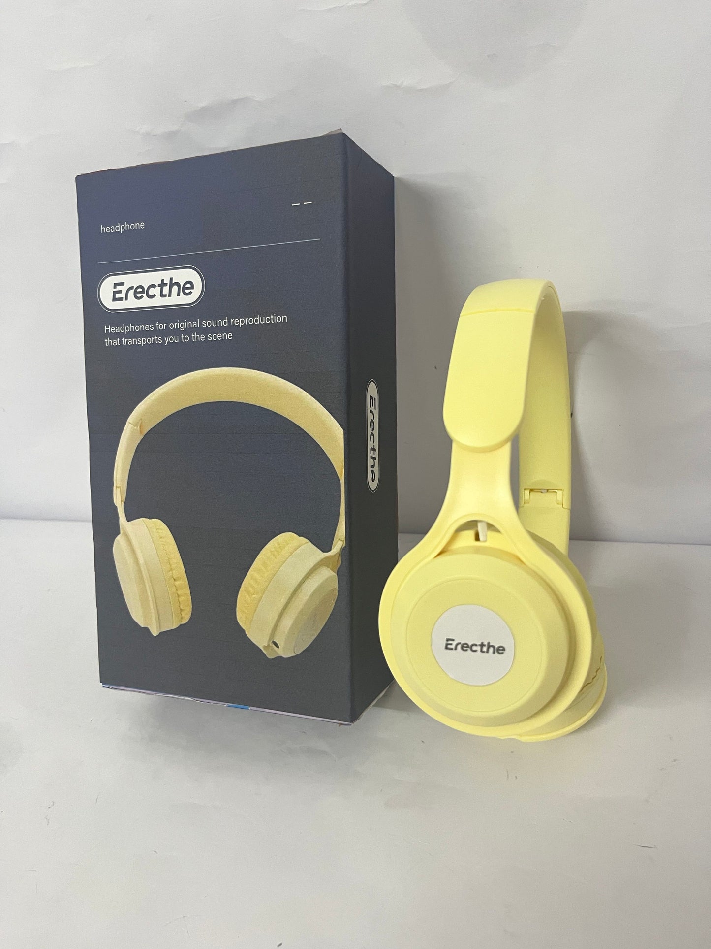 Erecthe Upgraded Hybrid Noise Cancelling Headphones with Transparent Modes Wireless Bluetooth with Mic Deep Bass Soft-Earpads Hi-Fi Audio Comfortable Fit Long Playtime for Home Office Travel Over Ear Yellow