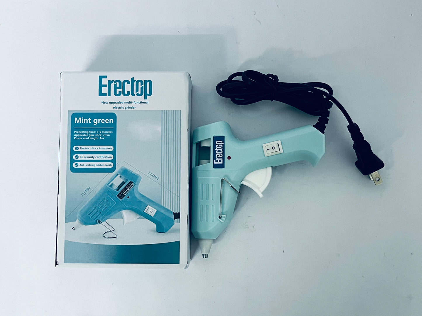 Erectop Mini Hot melt gun Handmade glue gun for household use (Mint green) Fast Preheating
