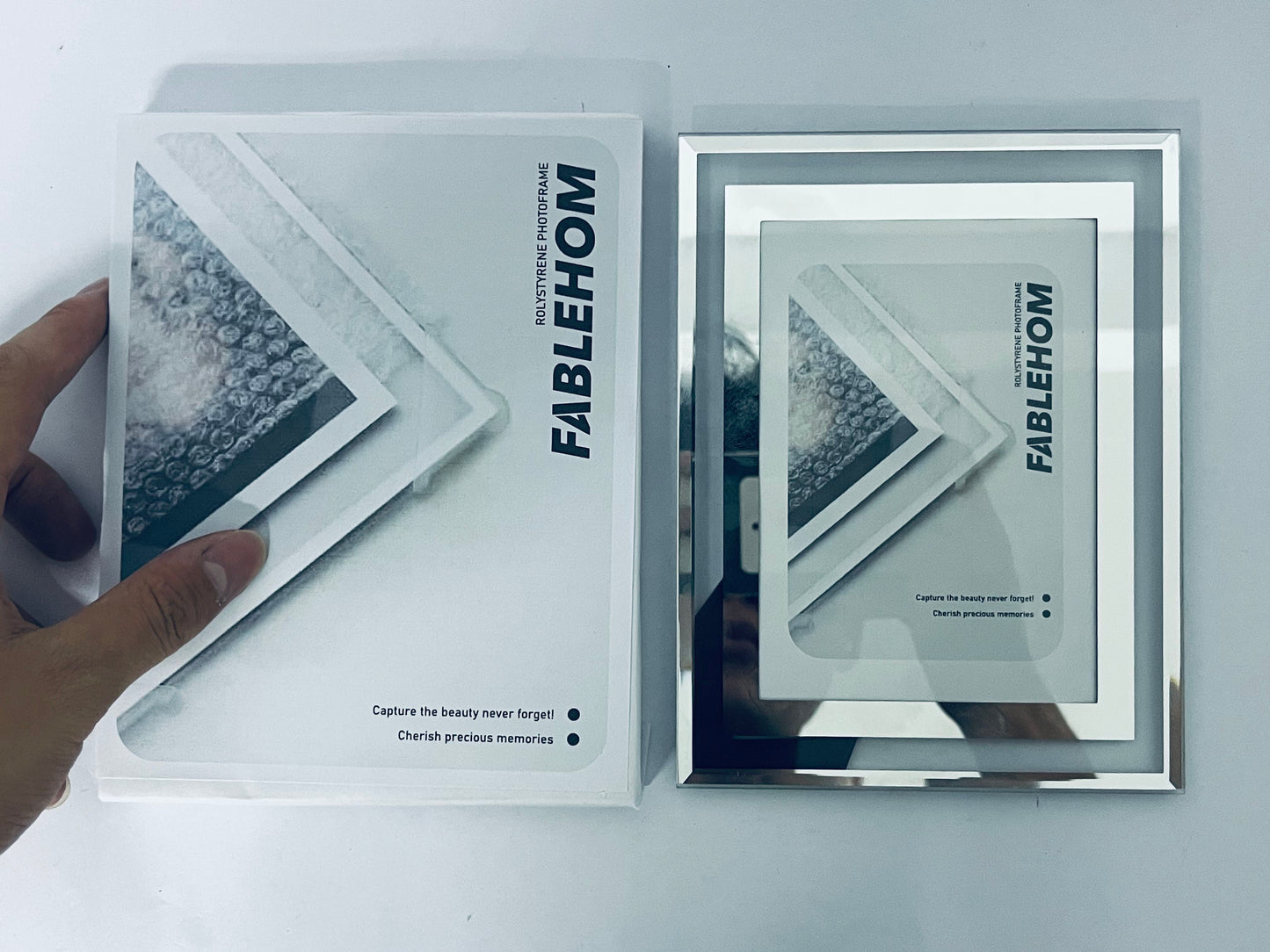 FABLEHOM 5x7 Picture Frame Glass Photo Frames Made of High Definition Real Glass Display Pictures Horizontal or Vertical for Table