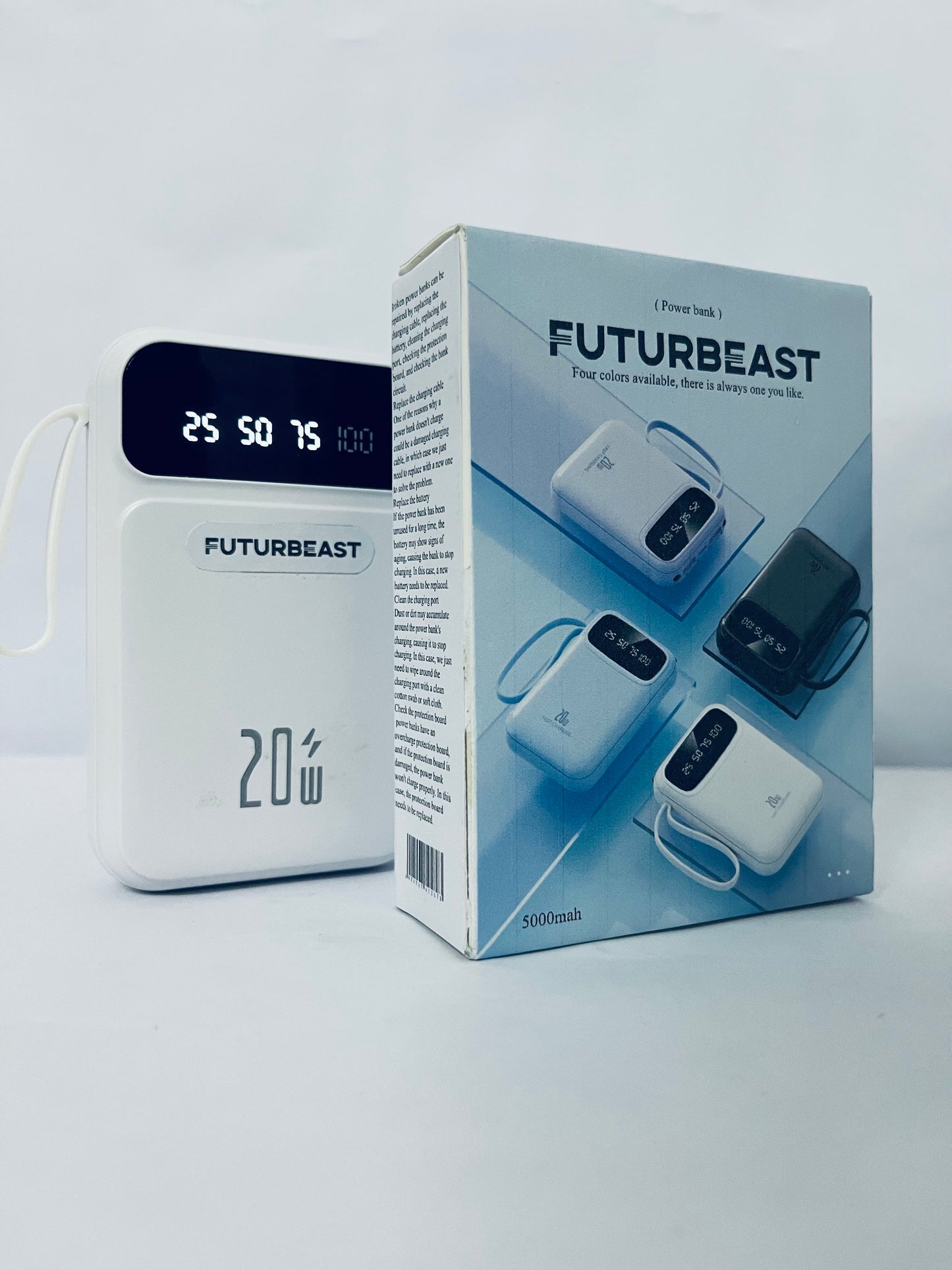 FUTURBEAST Portable Charger Power Bank Fast Charging Phone Charger Travel Battery Pack Slim Battery Bank with Smart LED Display