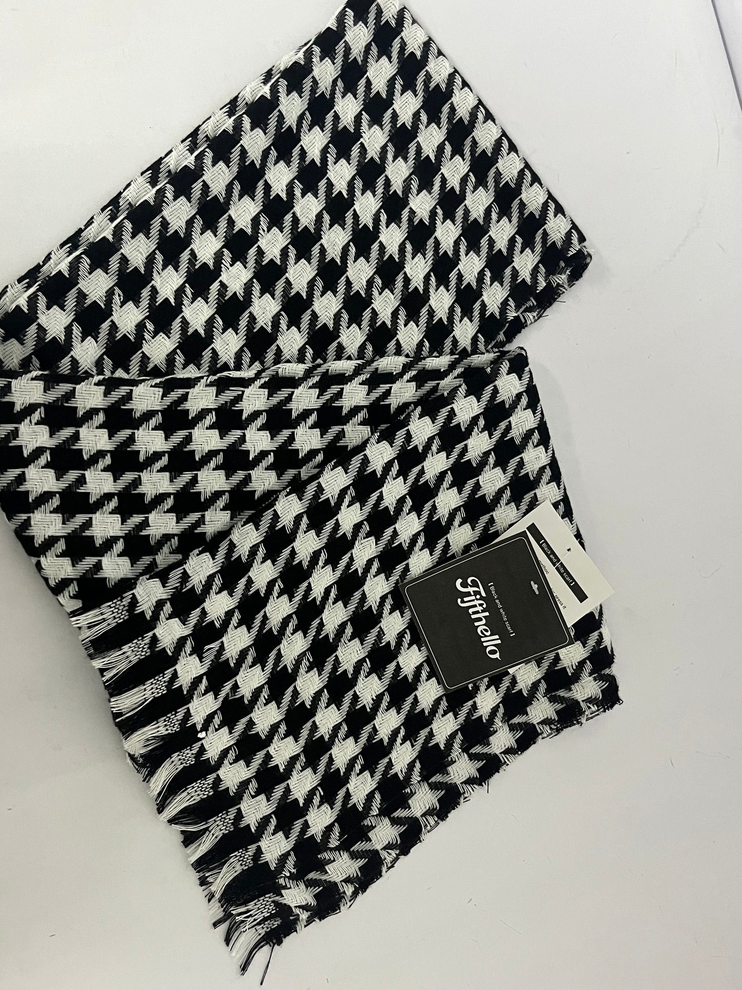 Fifthello Winter Warm Knitted Scarf Women's Premium Houndstooth Collar Scarves