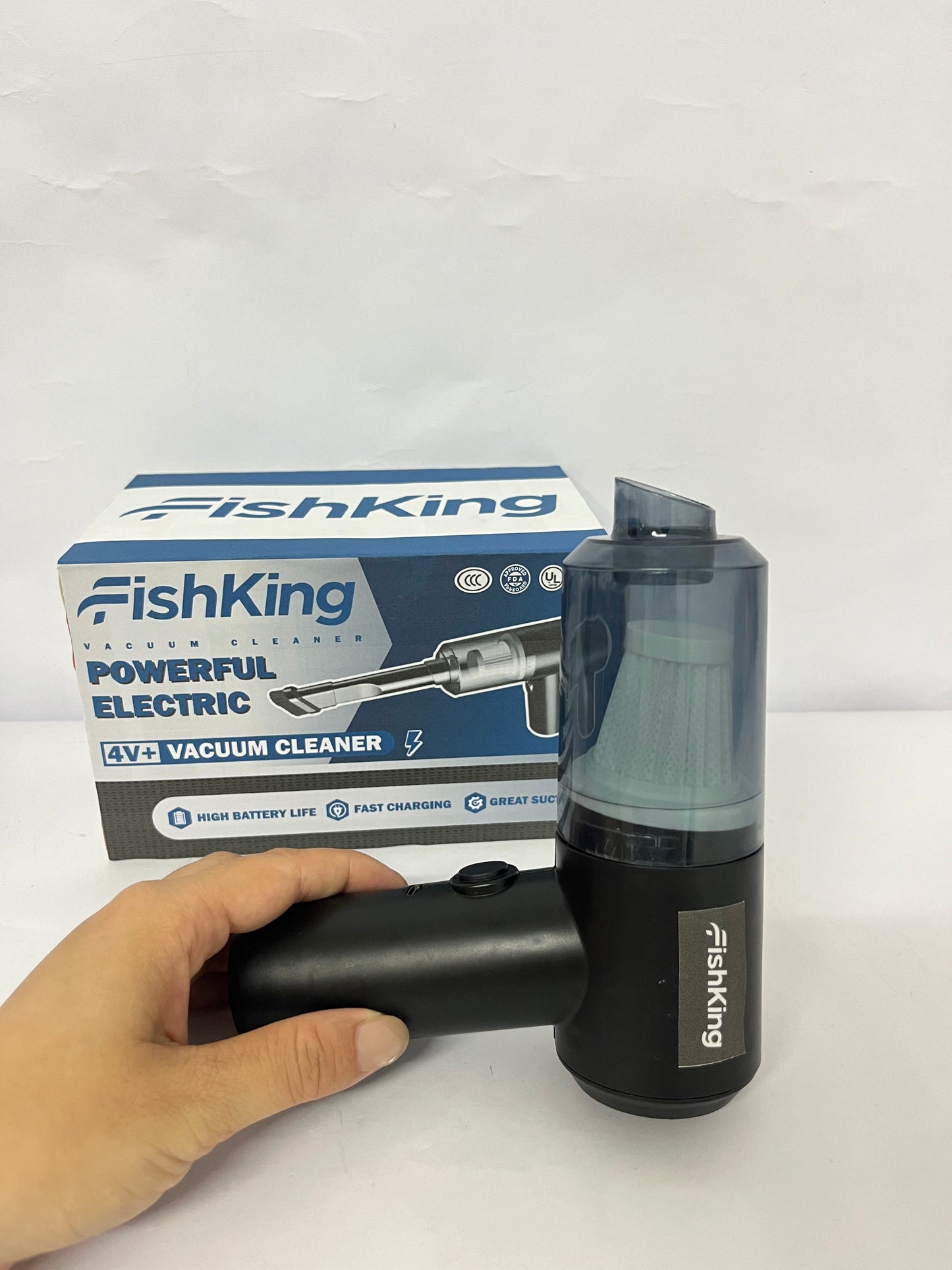 FishKing Handheld Car Vacuum Cleaner Car Vacuum Portable Cordless High Power Mini Vacuum Cleaner Rechargeable & Air Duster for Home Office Pet