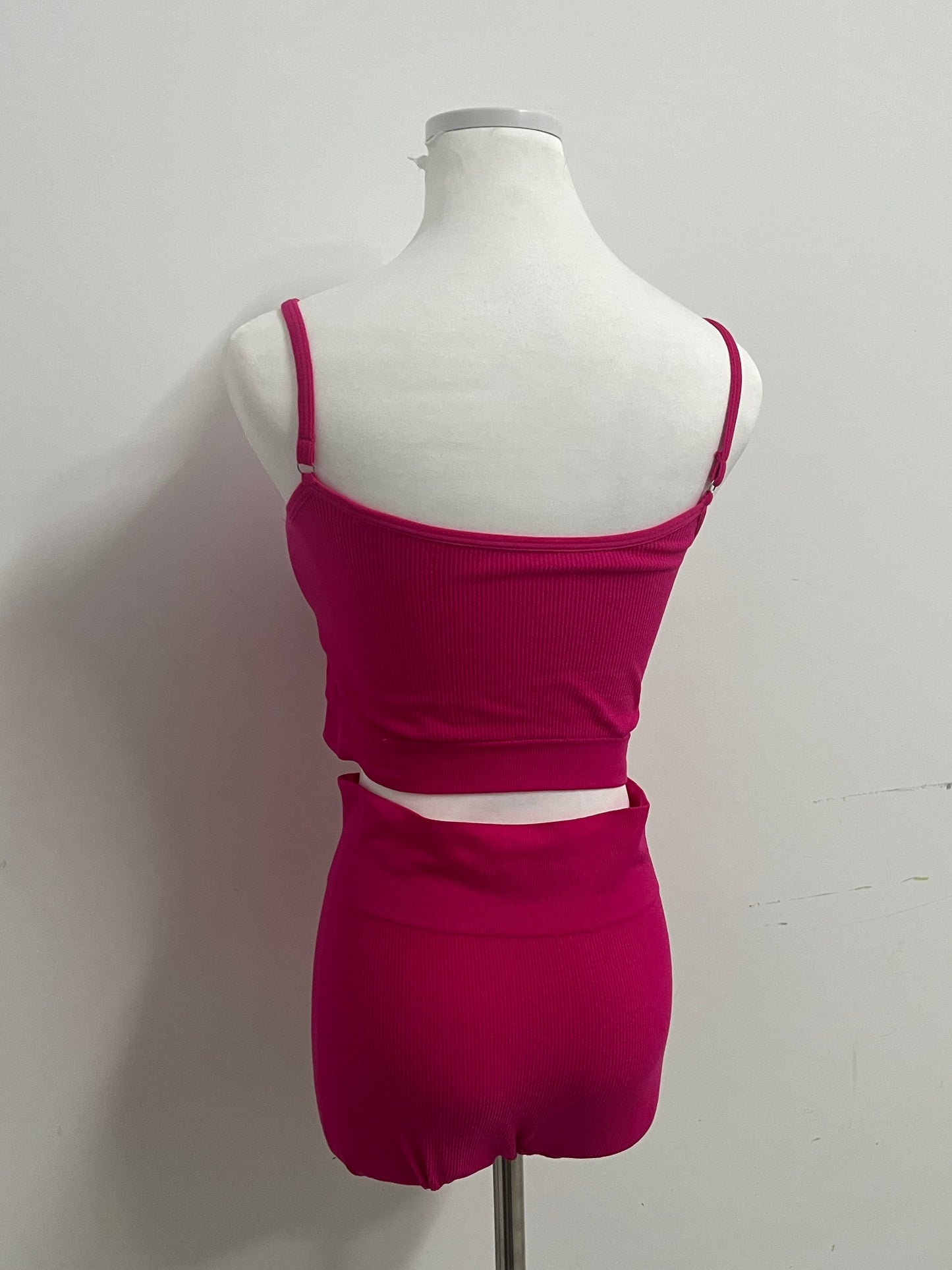 【FoxQueen Pink Ribbed Two-Piece Tracksuit】—— Stylish & Comfortable Casual Outfit