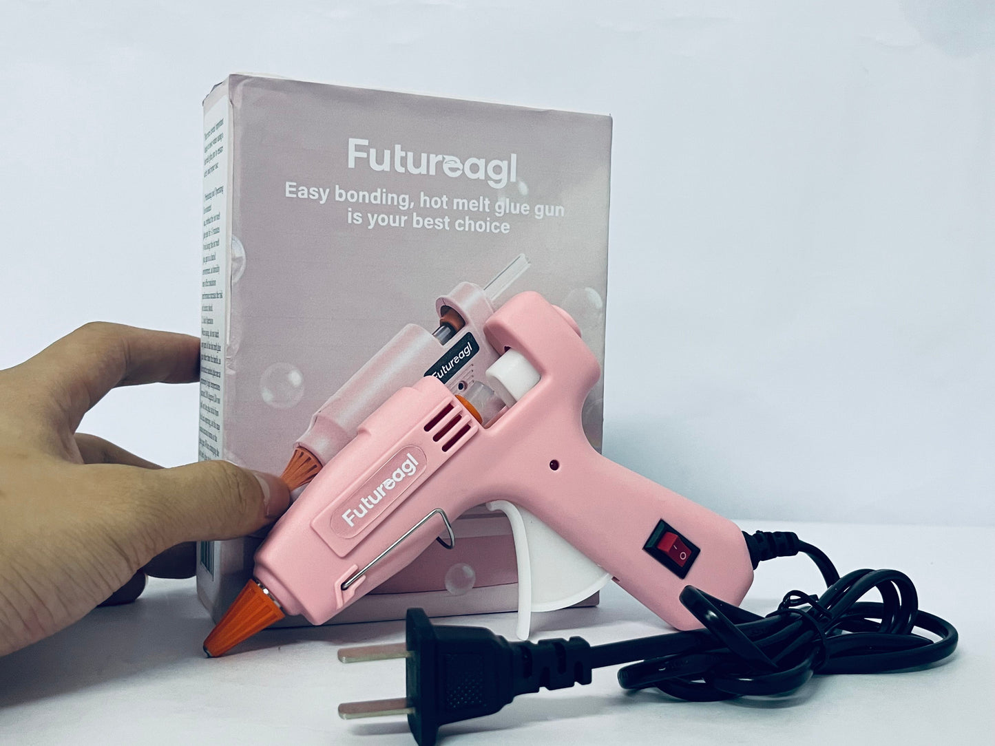 Futureagl Hot Glue Gun Kit with 30 Glue Sticks(130mm x 7mm), Fast Preheating Hot Melt, High Temp for School Crafts DIY Arts and Quick Home Repairs, 20W Pink