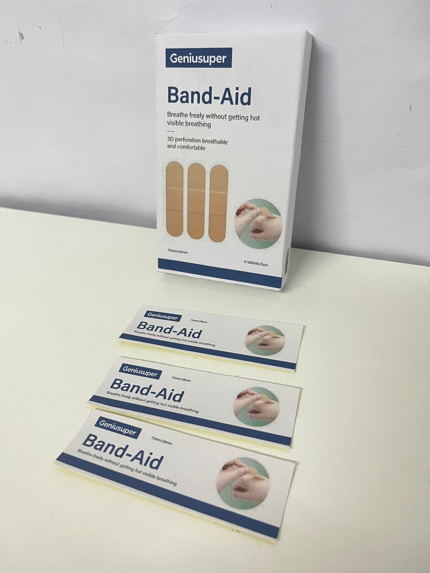 Geniusuper Adhesive bandages Breathable Band-Aid 3D Perforated Comfortable & Skin-Friendly A Considerate Guardian for Daily Small Wounds