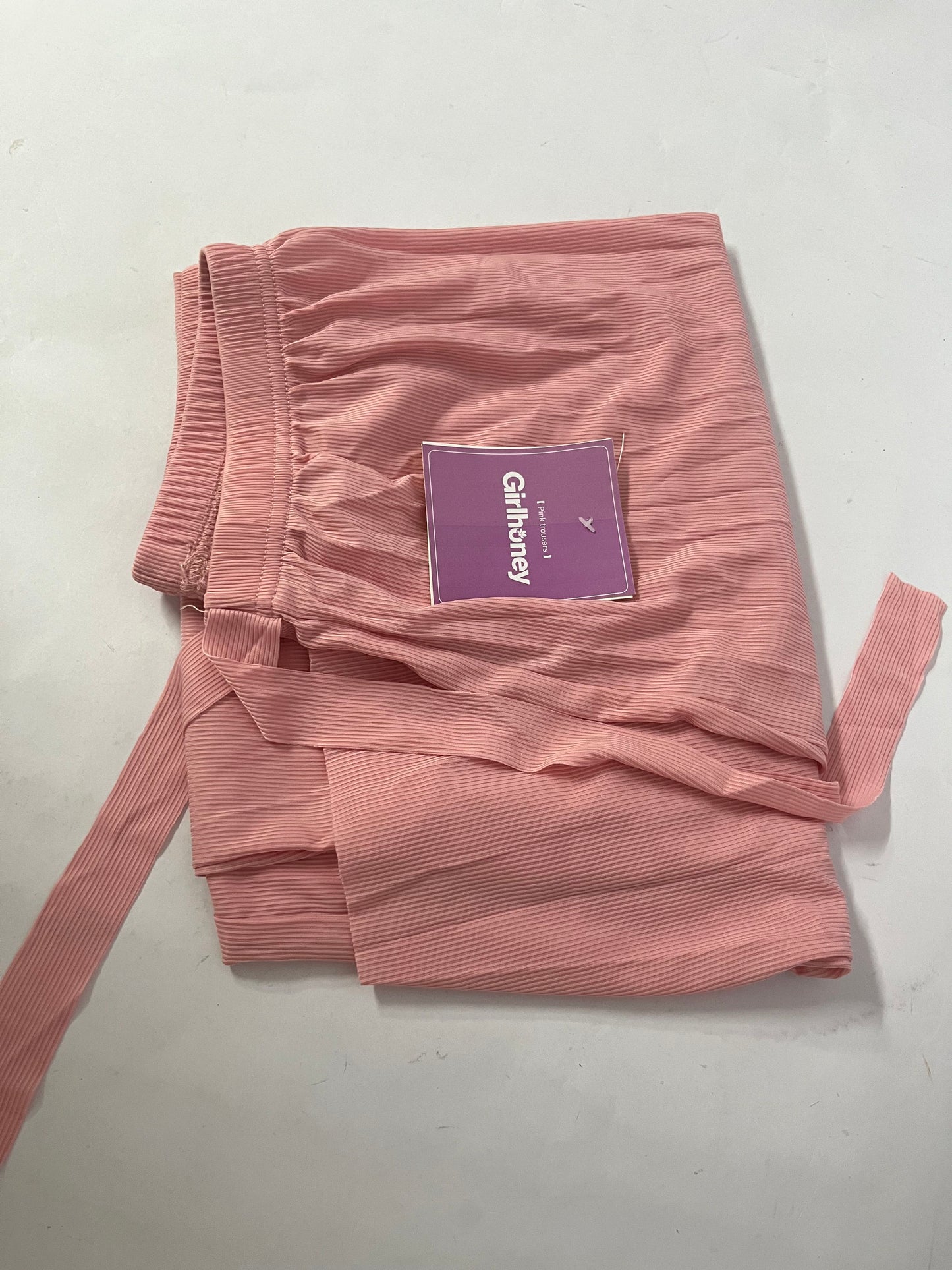 Girlhoney Womens Wide Leg Pants Drawstring Elastic High Waisted Pants with Pockets