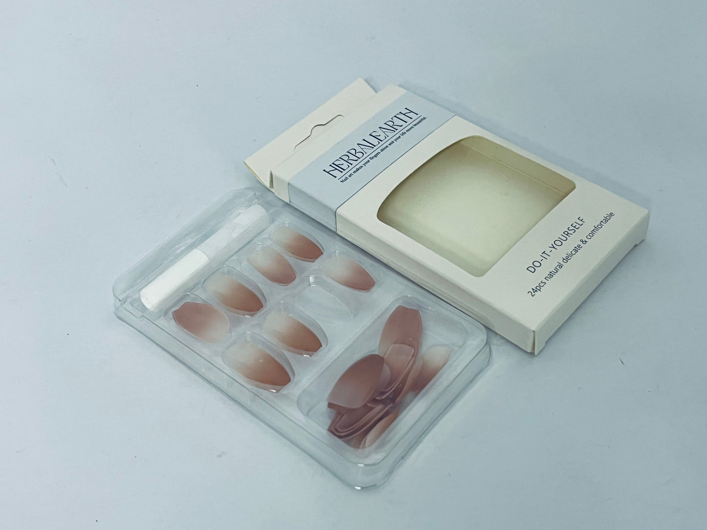 HERBALEARTH False nails Handmade Press on Nails Medium,Peach Pink Cat Eye Coffin Nails, Removable Acrylic Spring Summer Pink Fake Nails With Tools,Sweet Sassy Minimalist Gel Effect Glue on Nails for Women Girls(M)
