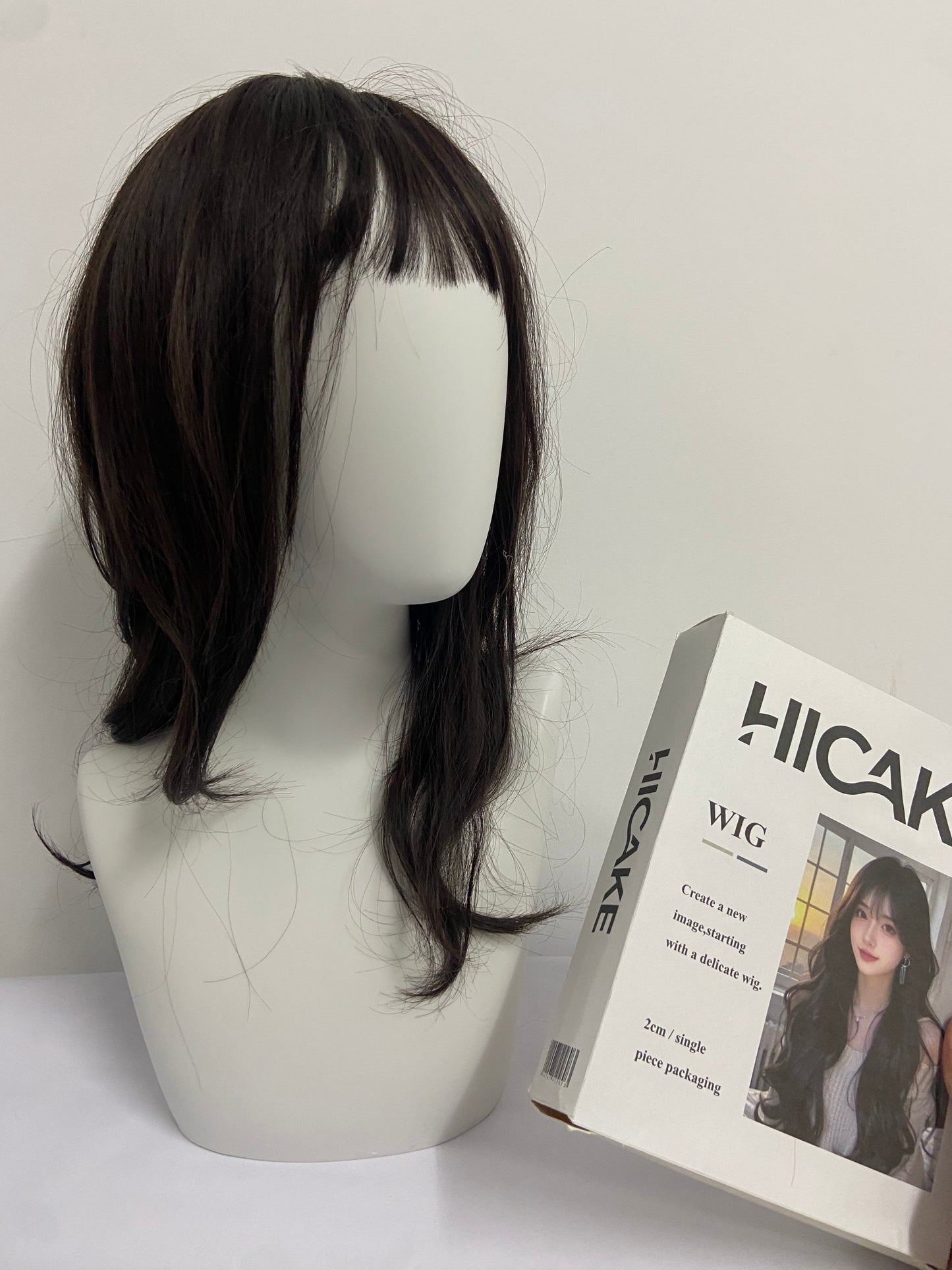 HICAKE Wigs Long Black Straight Hair Wig with Bangs Synthetic High Temperature Fiber Wig for Women