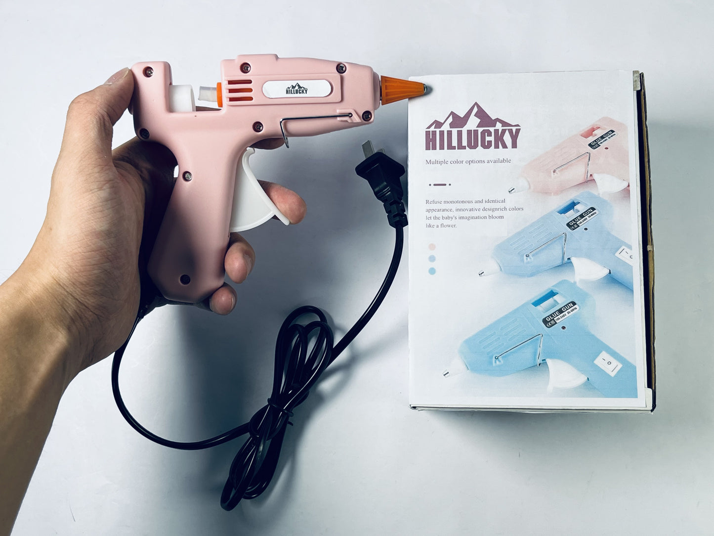 HILLUCKY Rechargeable Pink Glue Gun,For DIY Craft Gift,Safe for Crafting & Projects, Lightweight,Professional Grade Hot Glue,Minimalist Style, 30S Heating Fast,Compact Size, USB-C Rechargeable