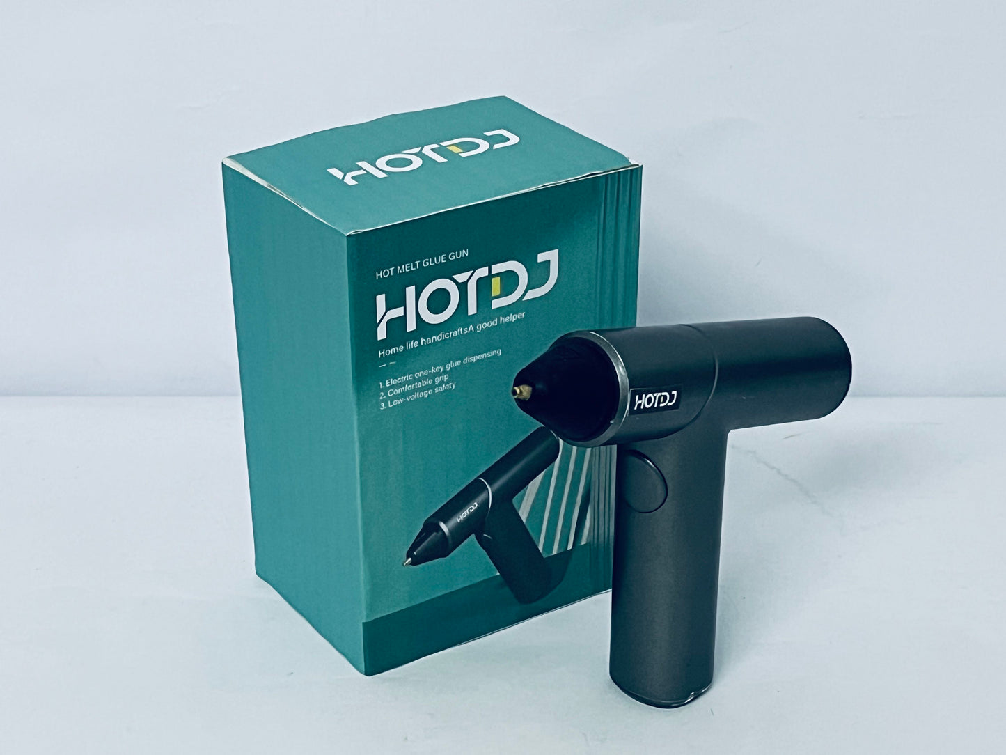 HOTDJ Compact Mini Size High-Temperature Hot Glue Gun - Ideal for Crafting - Black