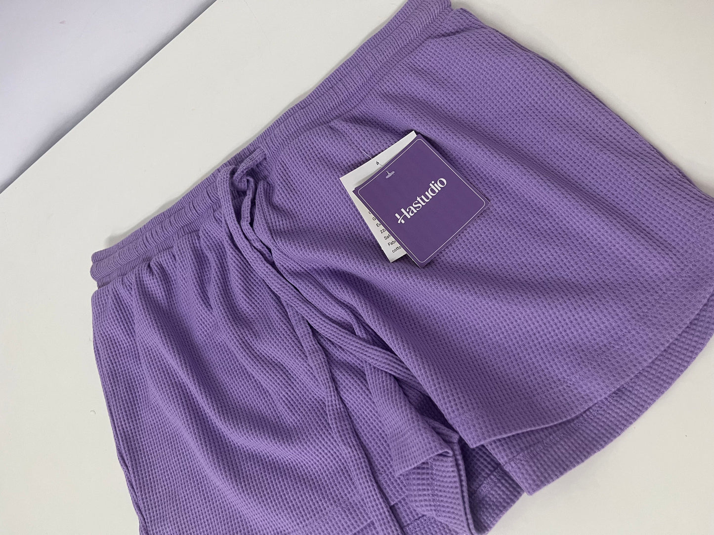 Hastudio Waffle Knit Purple Casual Shorts - The Perfect Blend of Comfort and Style