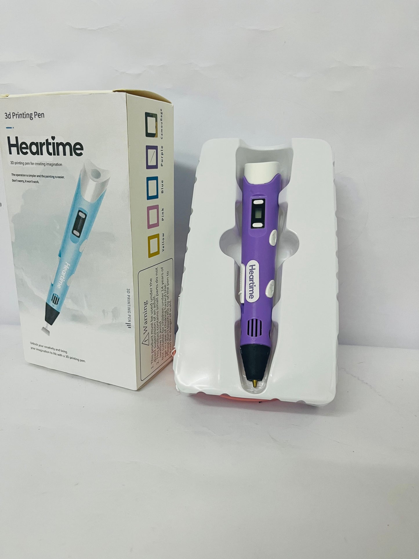 Heartime 3D Pen Kit with Display | All-in-One Bundle Includes Filament, Charger, Stencil Book & Guide for Beginners and Kids