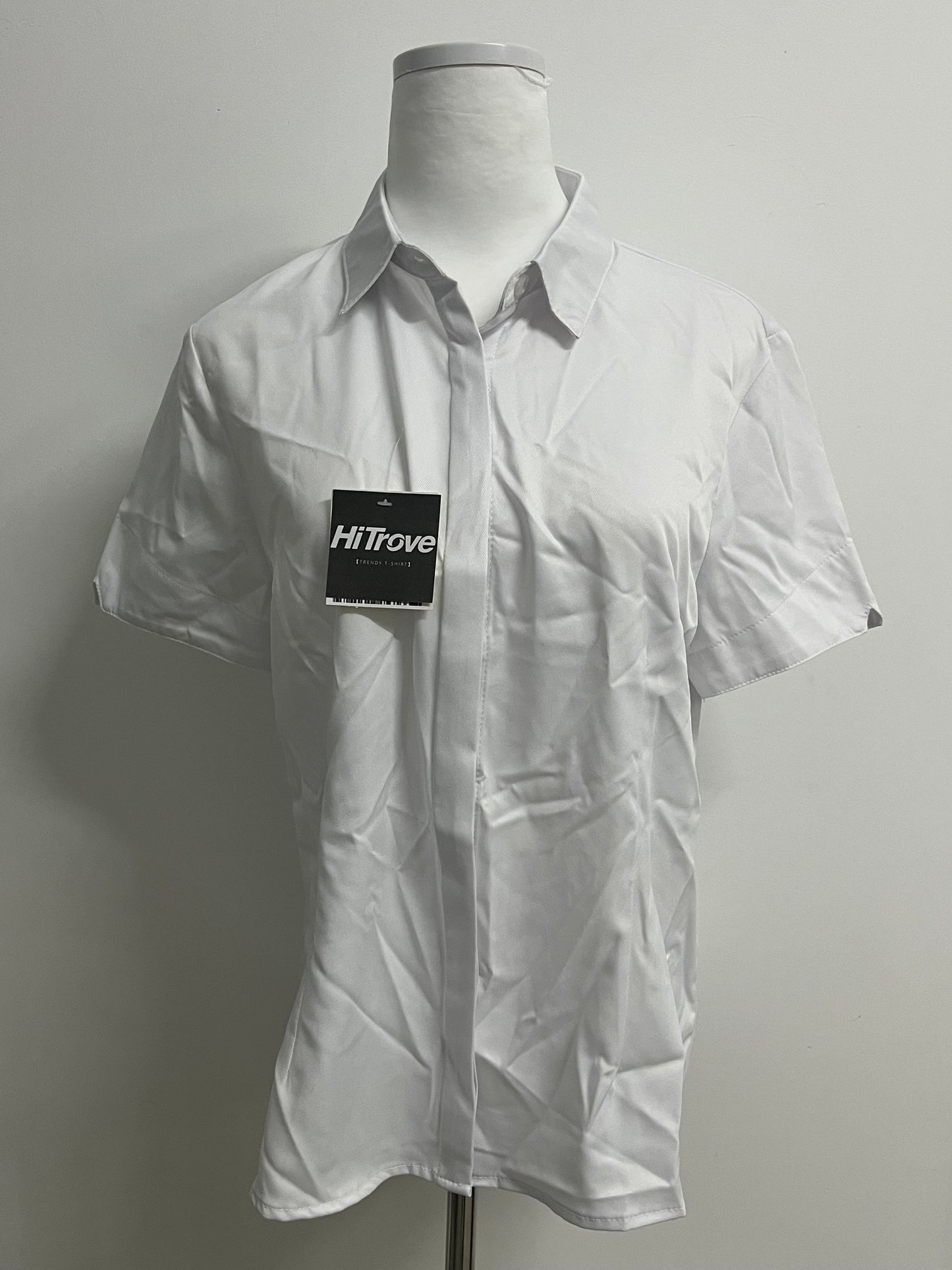HiTrove Womens Button Down Shirts Stretch Wrinkle Free Formal Short Sleeve Dress Shirt Summer Work Blouses Business Casual Tops