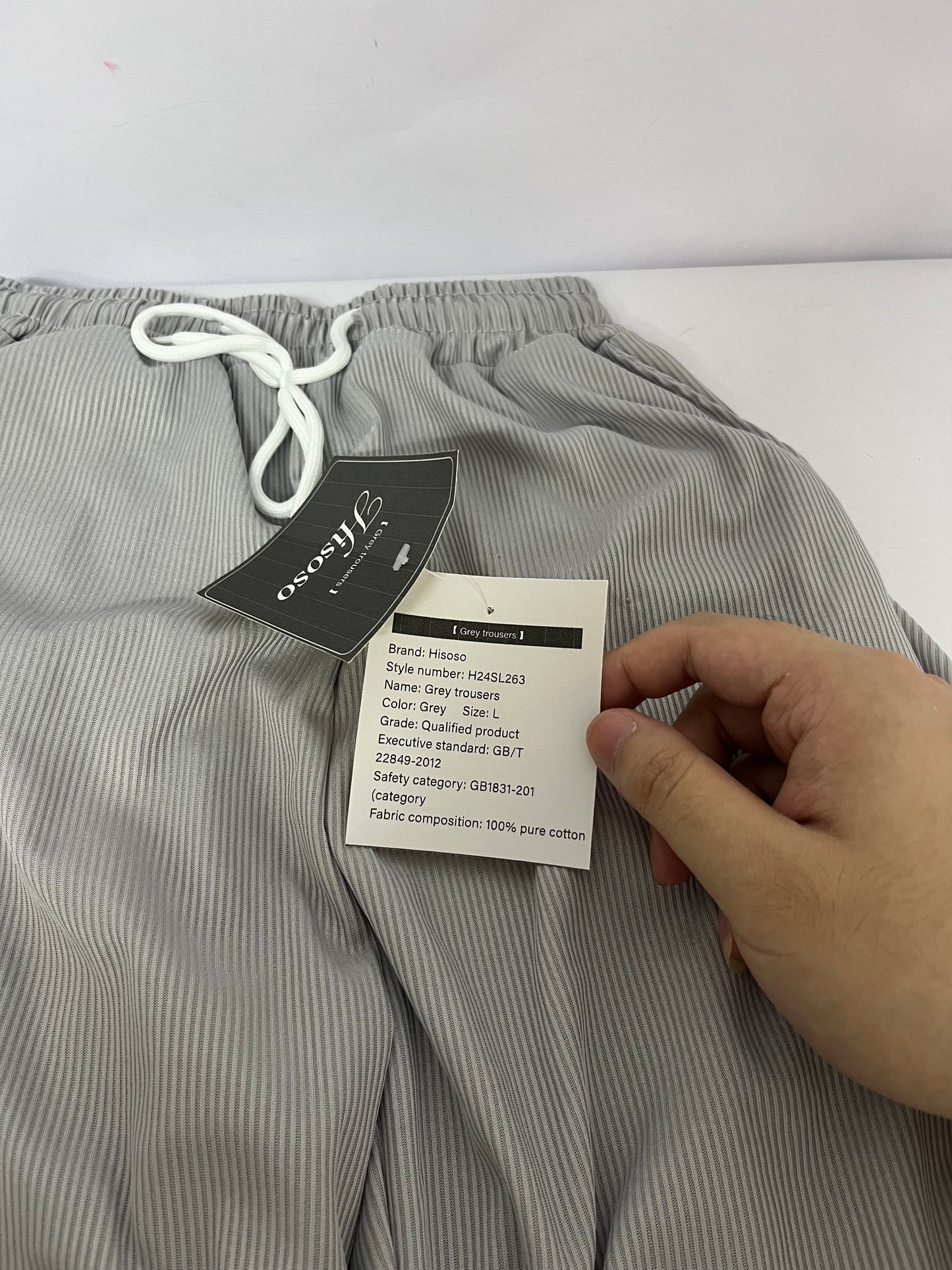 Hisoso Casual Chino Pants Relaxed Fit Drawstring Elastic Waist Lightweight Pant Twill Pleated Trousers