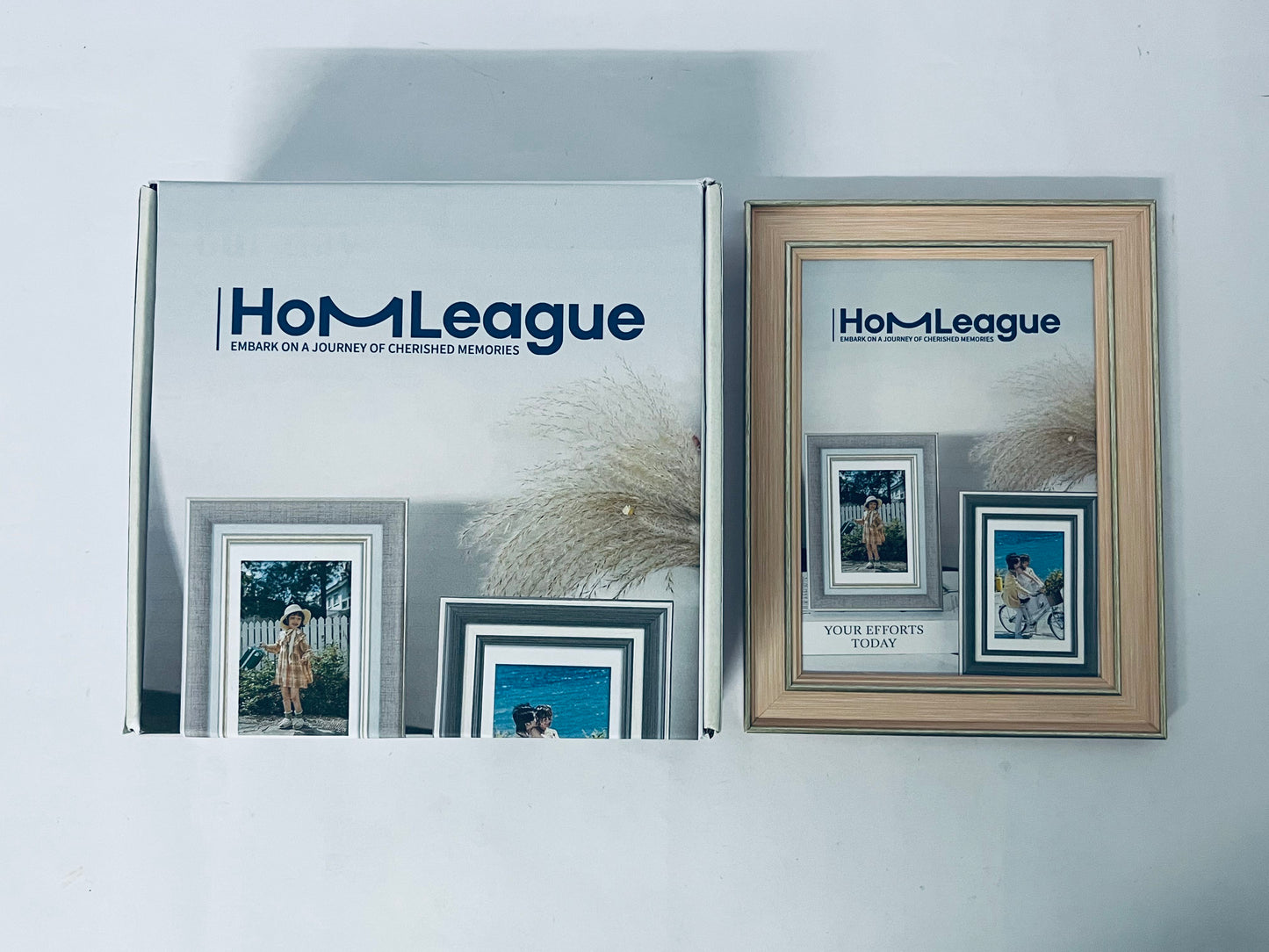 HomLeague 8x10 Picture Frames, Made of Solid Wood Covered by Plexiglass 4x6 and 5x7 with Mat or 8x10 without Mat, for Table Top Display and Wall Mounting Photo Frame Oak Wood