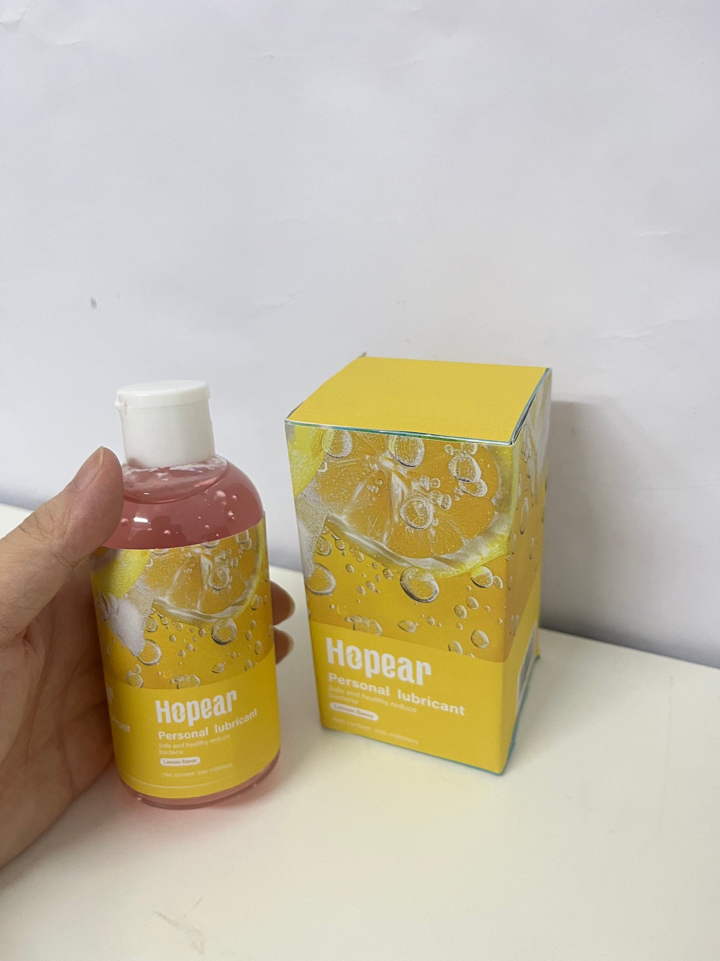 Hopear Personal Lubricant, Lemon-Flavored Personal Lubricant 200ml, Bacteria-Reducing, Intimate Comfort Sexual Lubricant