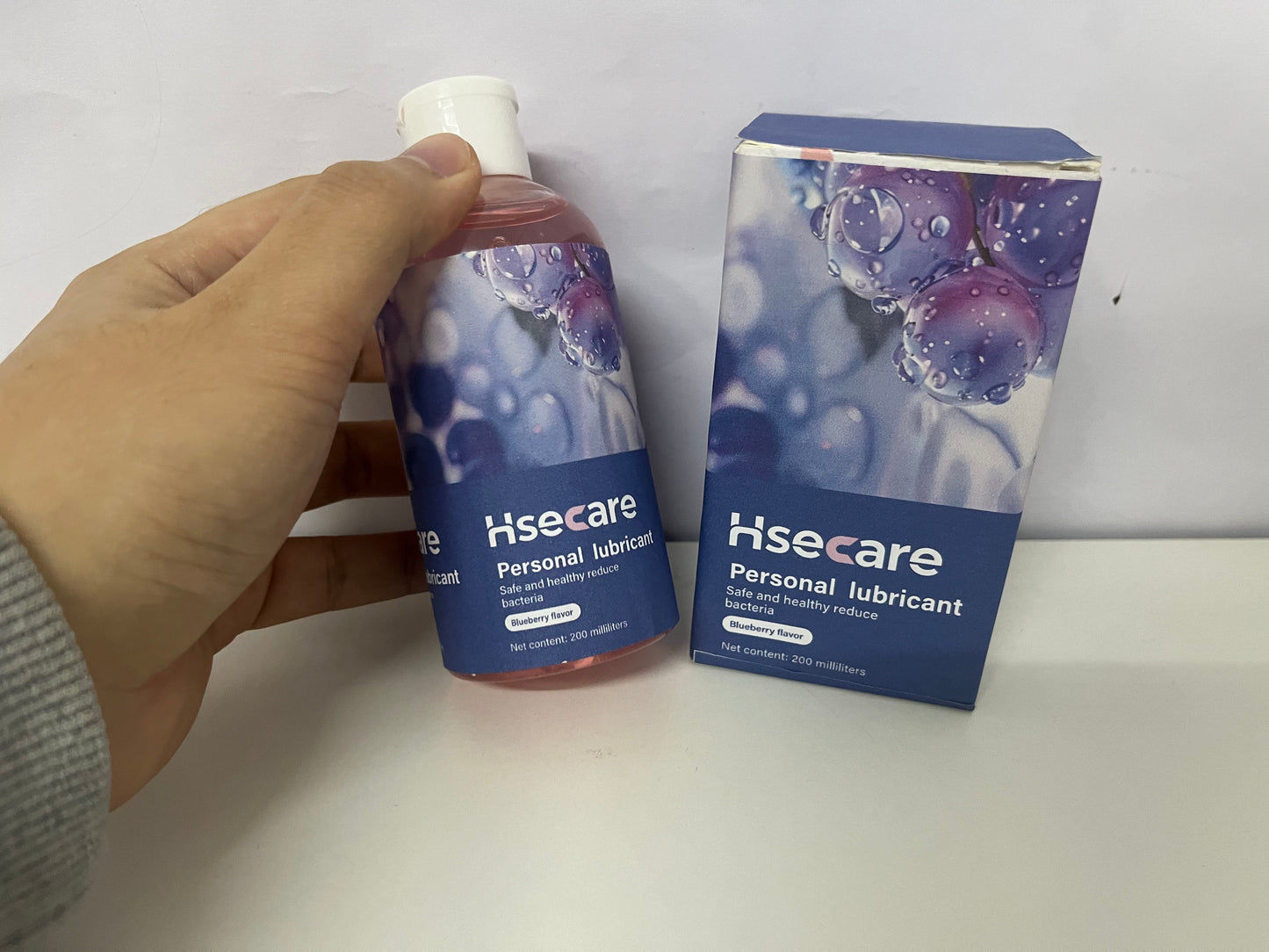 Hsecare Personal Lubricant, Bluebery Flavor, 200ml, Bacteria-Reducing, Intimate Comfort Sexual Lubricant