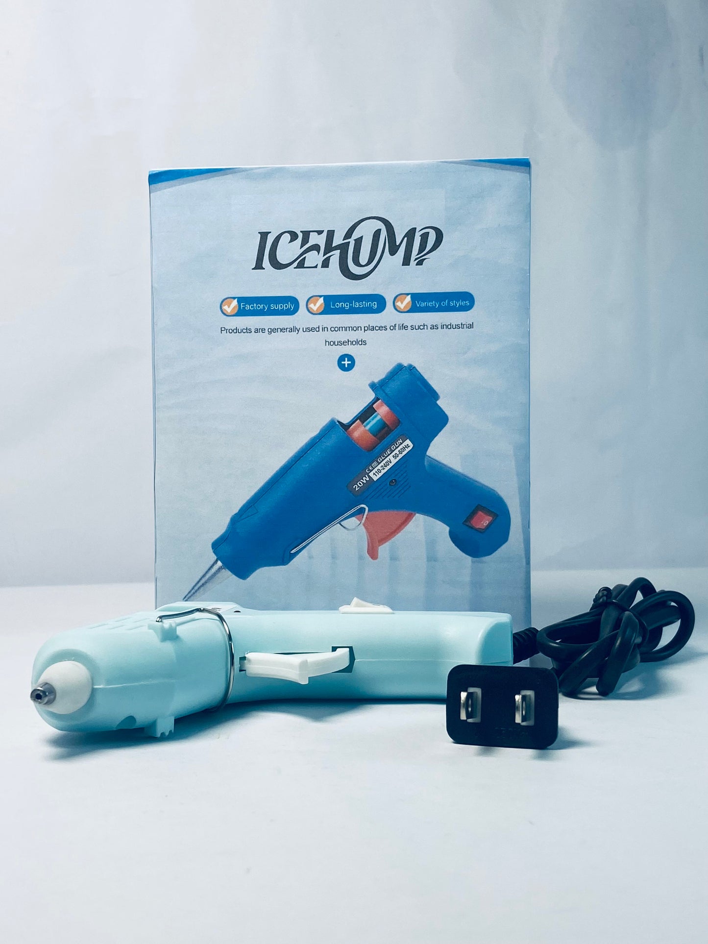 ICEHUMP Mini Hot melt gun Handmade glue gun for household use (blue) Fast Preheating Hot Melt, High Temp for School Crafts DIY Arts and Quick Home Repairs