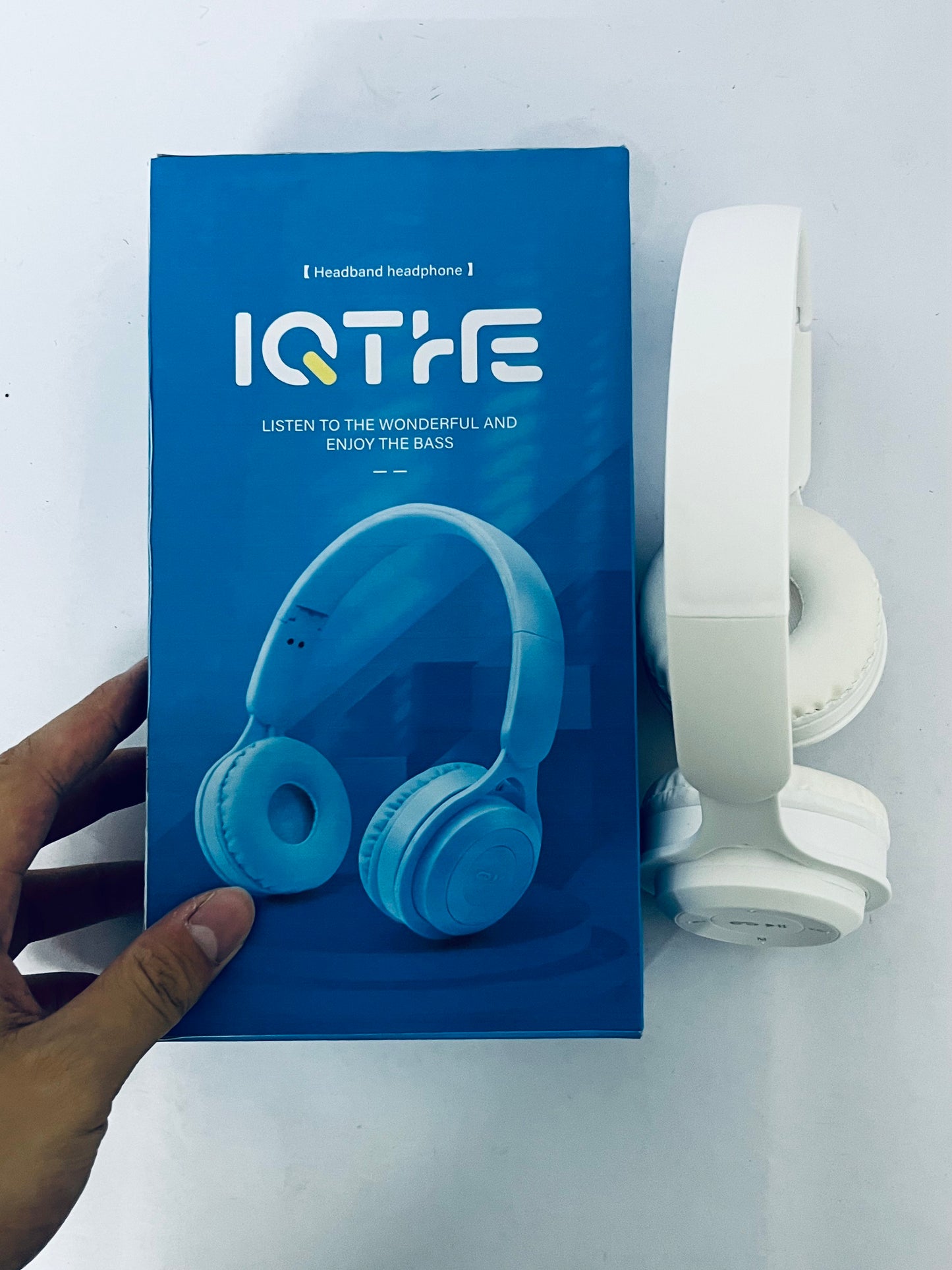 IQTHE Wired On-Ear Headphone with 40mm Drivers for HiFi Music, Noise Isolating Hi-Res Headset with Mic, Stereo Sound, 3.5mm Jack for Most Audio Devices/Cellphones Adjustable Headband, Foldable, White