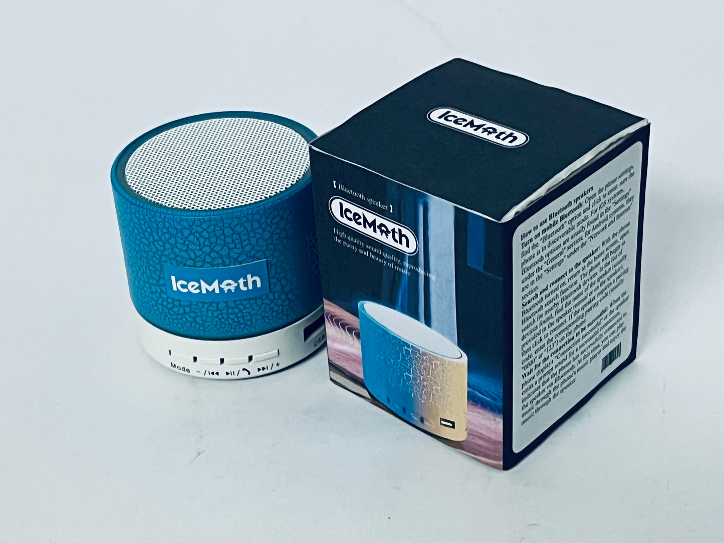 IceMoth Portable Mini Speaker, Super Bass Stereo Rechargeable Speaker with LED Lights