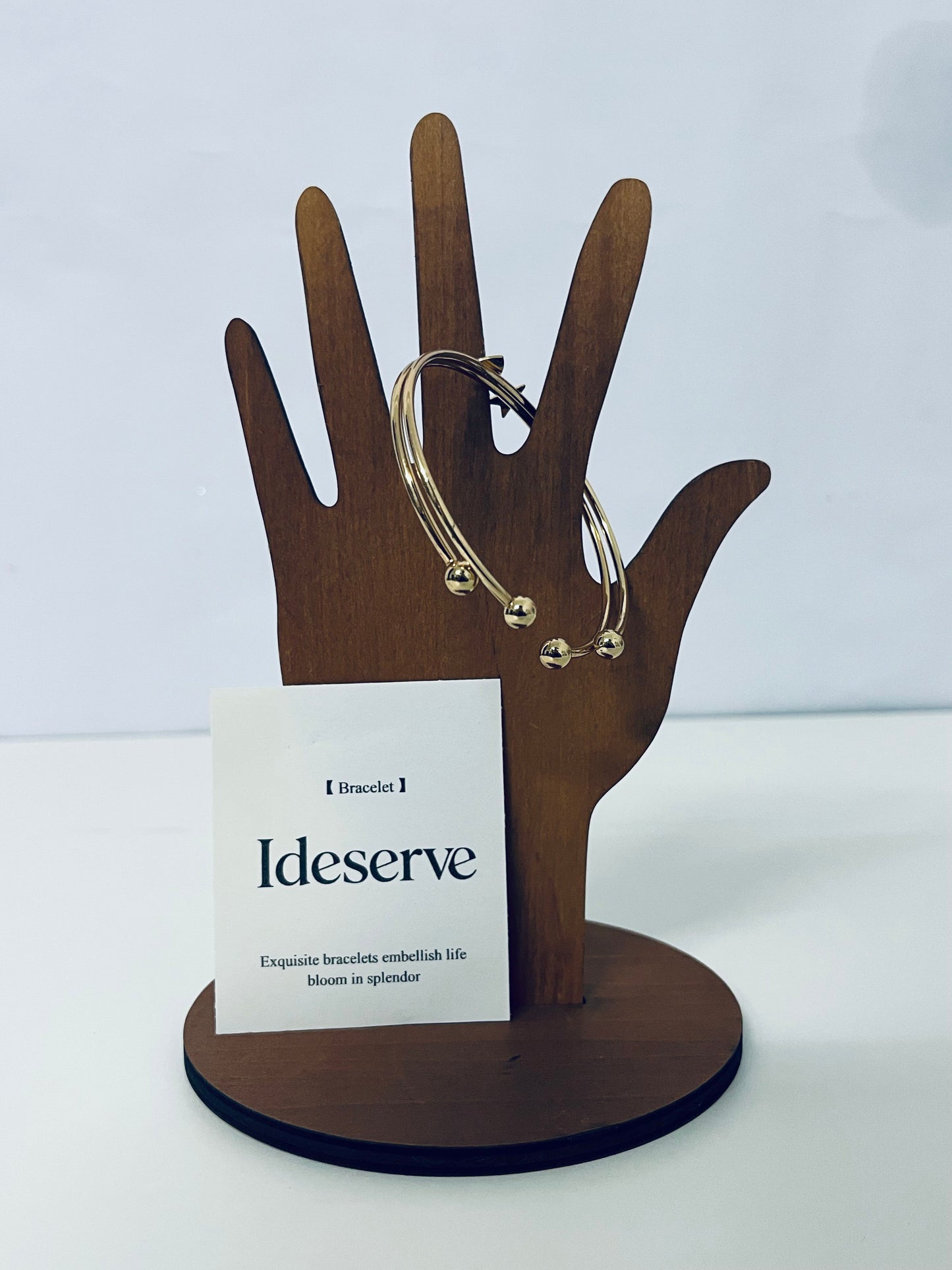 Ideserve Gold Beaded Open Bracelet Light Luxury Design An Exquisite Accent Item for Daily Outfits