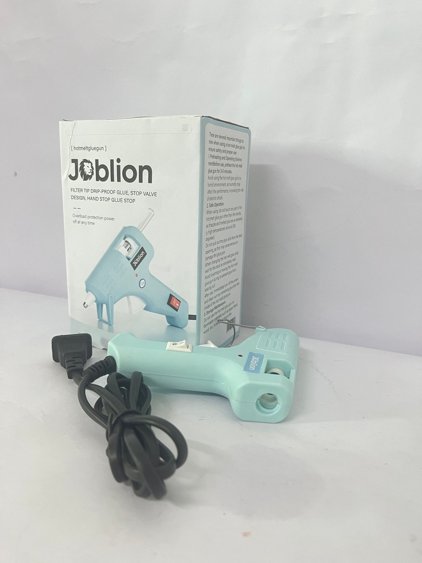 Joblion Hot melt glue guns with 60/100W Dual Power and 21 Hot Glue Sticks (7/16"), Fast Preheating Heavy Duty Industrial Gluegun with Storage Case for Crafting, DIY and Repairs