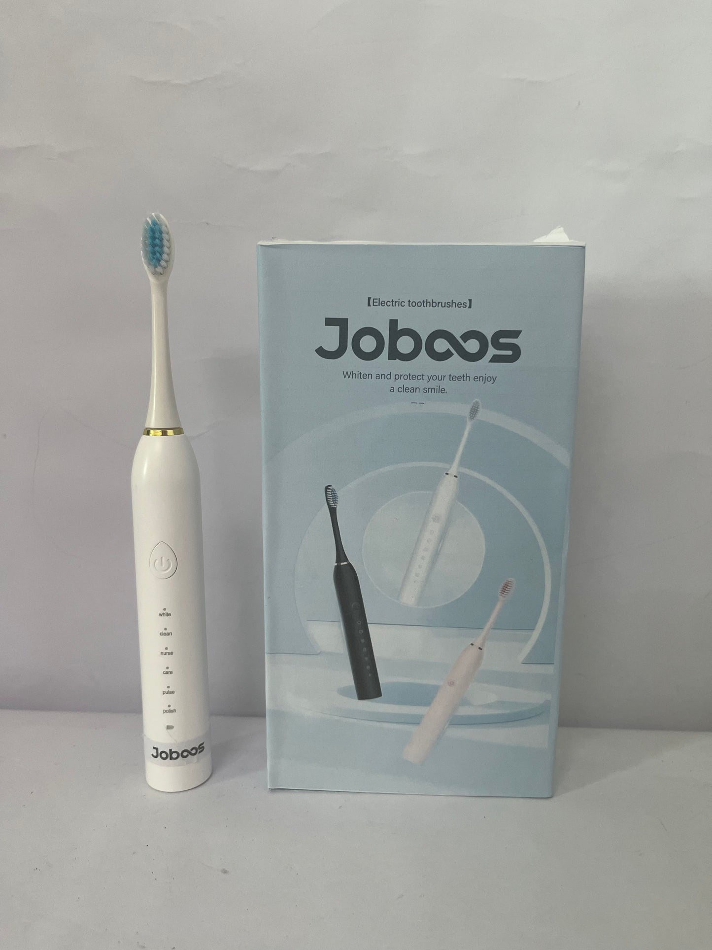 Joboos Electrical toothbrushes, Electric Toothbrush, High Vibration Sonic Electronic Toothbrush for Adults with 2 Minutes Smart Timer, 5 Optional Modes, 5 Replacement Brush Heads Ultra Whitening (White)