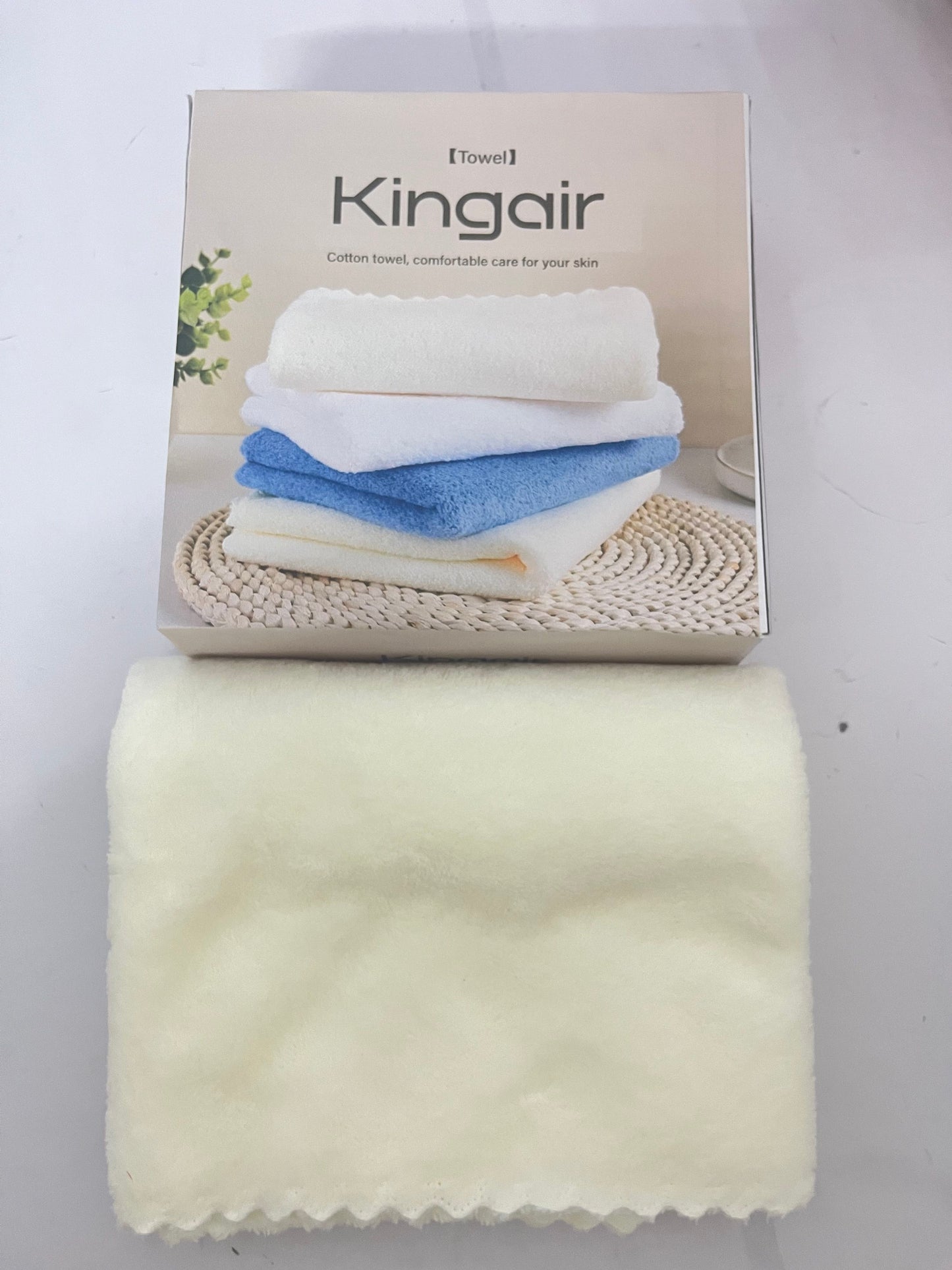 Kingair Towel 100% Cotton - Washcloth- Flannel Face Cloths, Highly Absorbent and Soft Feel Fingertip Towels