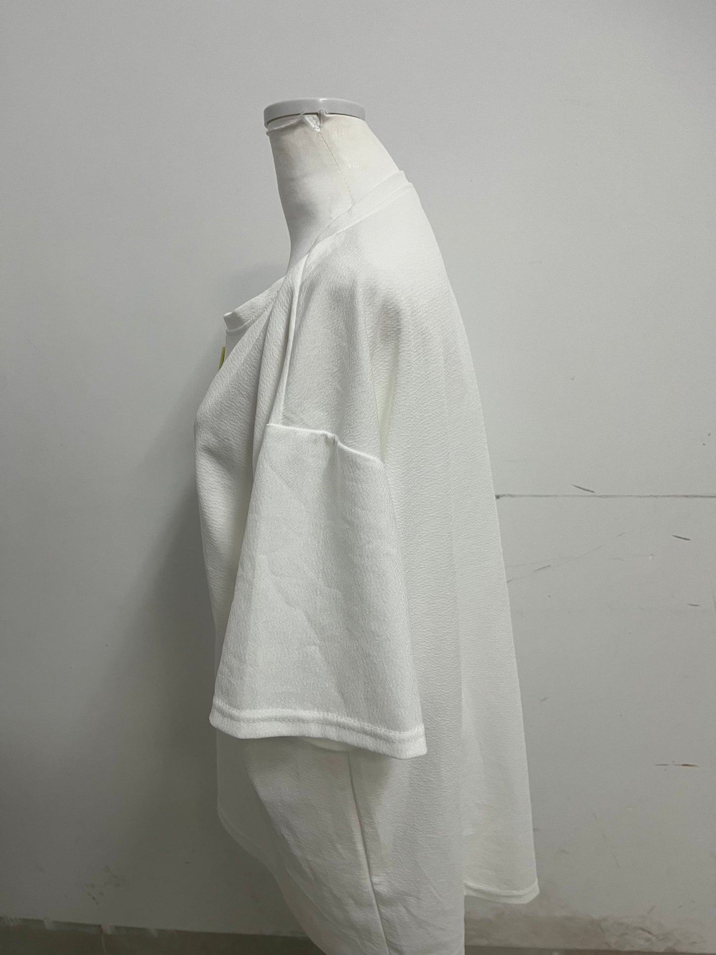 Labeach White Textured Loose-Fit T-Shirt