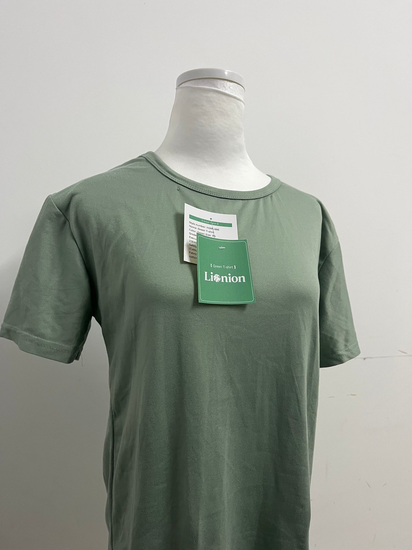 Lionion Women's Sage Green Short-Sleeve T-shirts Basic Versatile Comfortable & Skin-Friendly Daily Essential