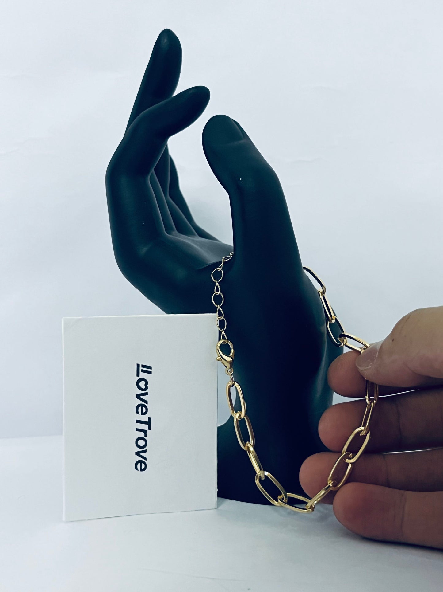 LoveTrove Women 18 k Gold Plated Fashion Adjustable Chunky Cuban Paperclip Link Chain Bracelets Jewelry for Women Girls Gift