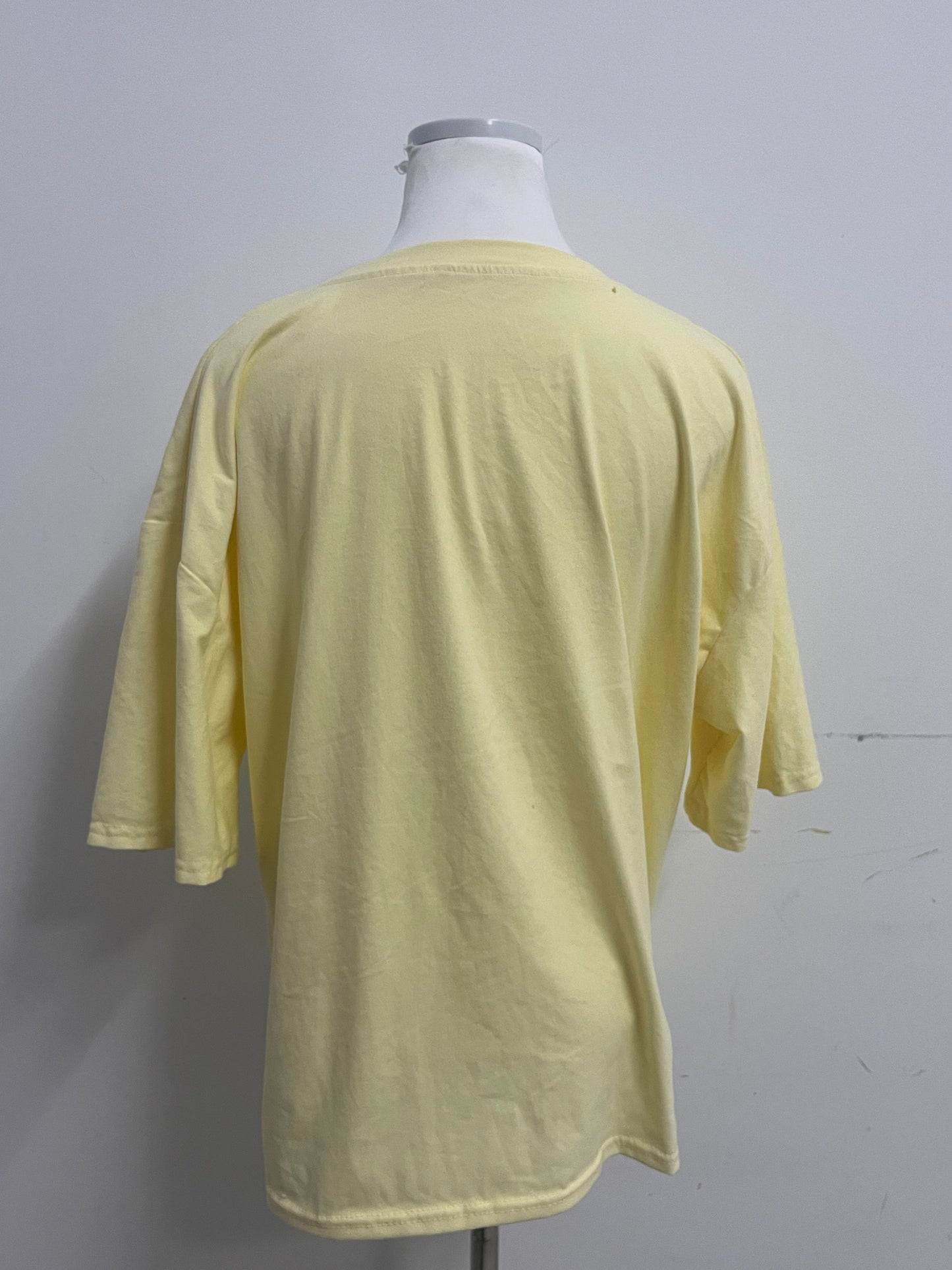 Mallike 100% Cotton Oversized T-Shirt - Yellow Short-Sleeve for Daily & Lounge Wear