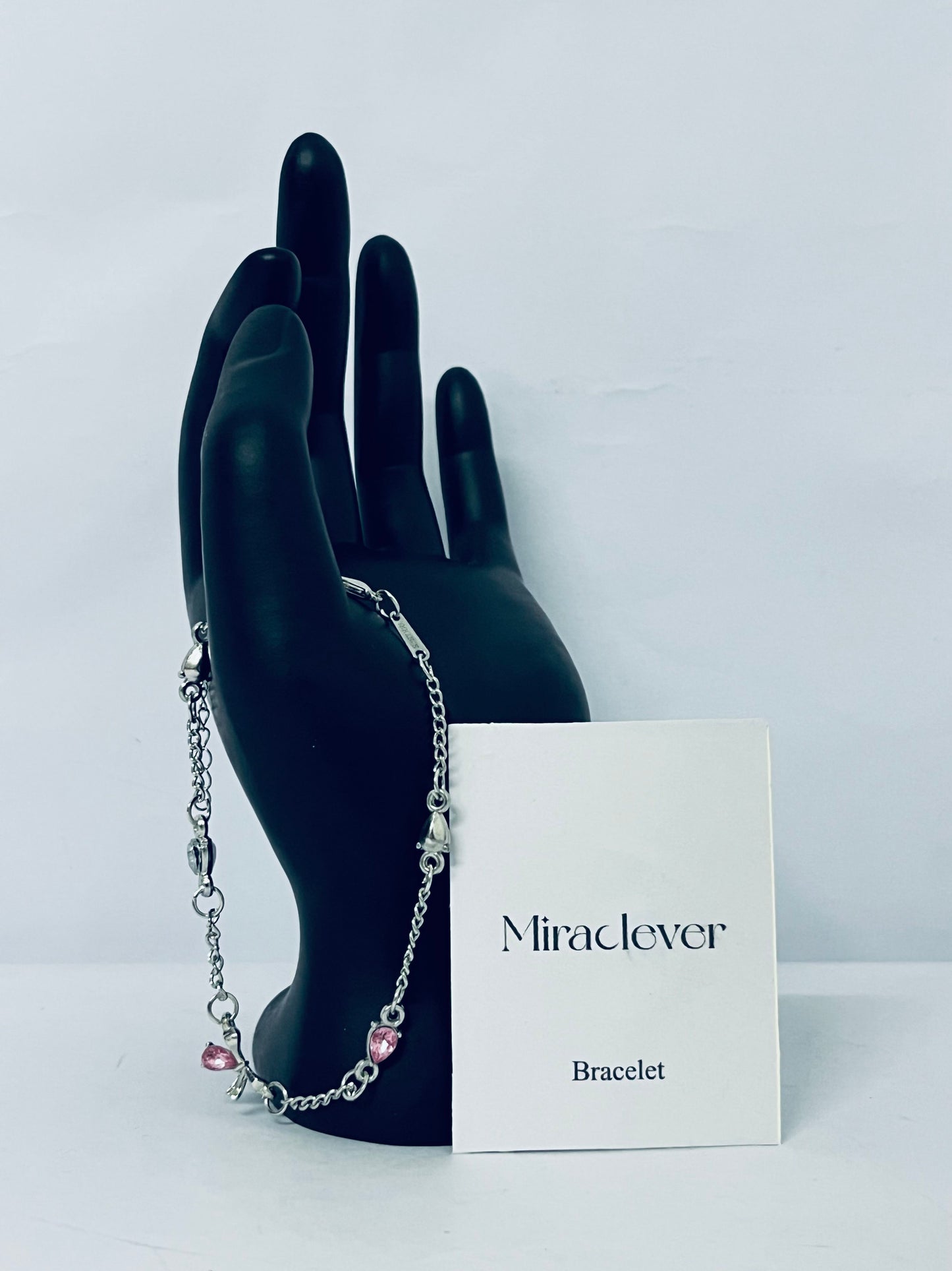 Miraclever Beaded Cuban Cubic Zirconia Simulated Diamond Station Infinity Chain Bracelets for Women | Adjustable Chain Bracelet