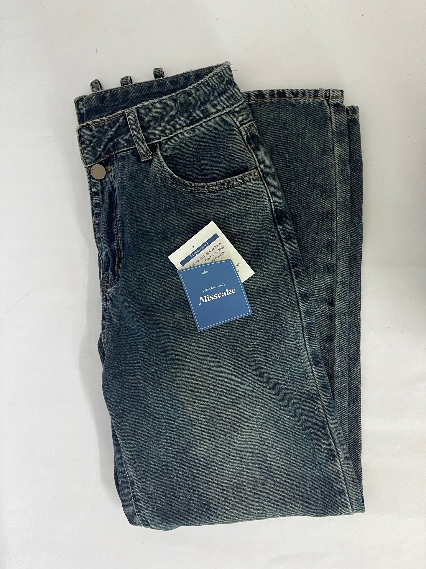 Misscake Vintage High Waist Straight Leg Jeans for Women, Distressed Washed Slim Fit Versatile Casual Denim Pants Product Highlights