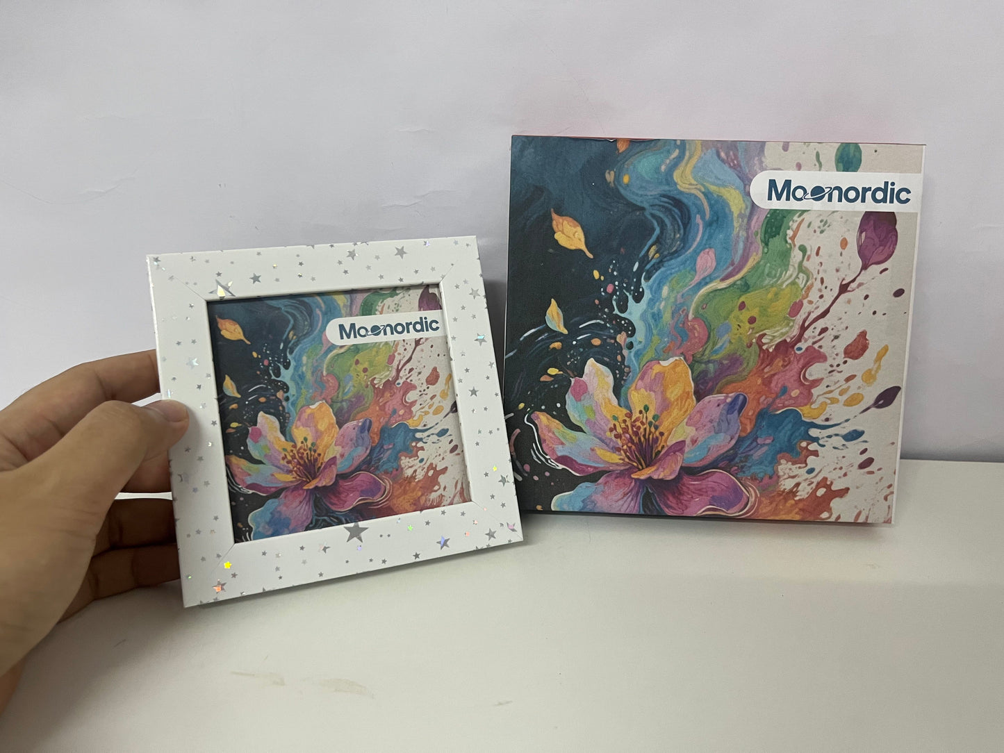 Moonordic Art Ink-Splash Photo Frame Starry Sparkle Design Creative Aesthetics An Exquisite Decoration for Home & Memory Storage