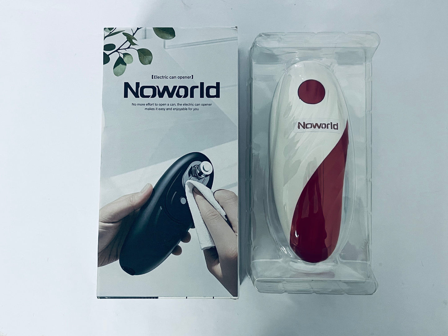 Noworld Auto Electric Can Opener: Open Your Cans with A Simple Press of Button - Automatic, Hands Free, Smooth Edge, Battery Operated, (Red)