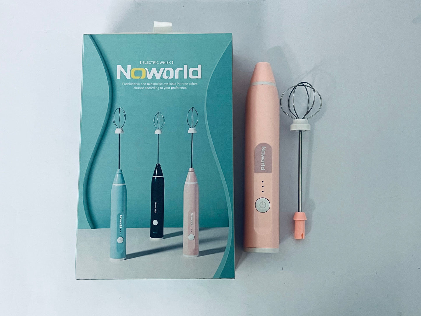 Noworld Mini Mixer Handheld,Cordless Electric Beater Whisk for Egg, Milk, Coffee and Baby Food,Strong Three Speed Adjustable