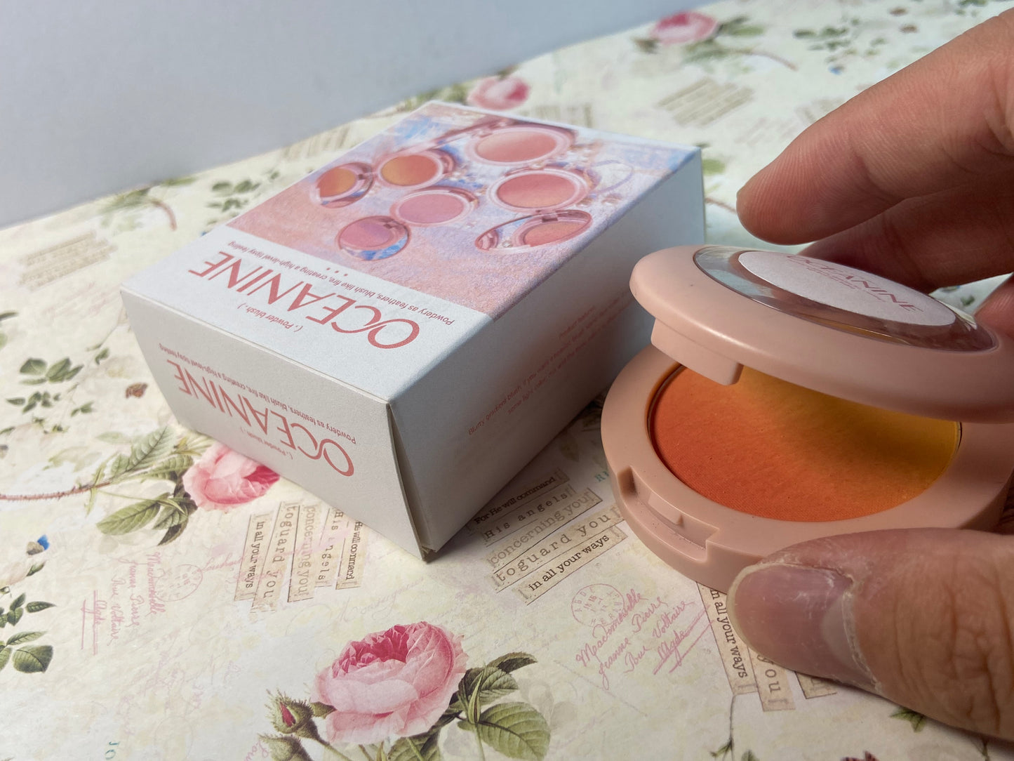 OCEANINE Baked Blush - Bella Bellini (0.12 Ounce) Vegan, Cruelty-Free Powder Blush - Shape, Contour & Highlight Face for a Shimmery or Matte Finish