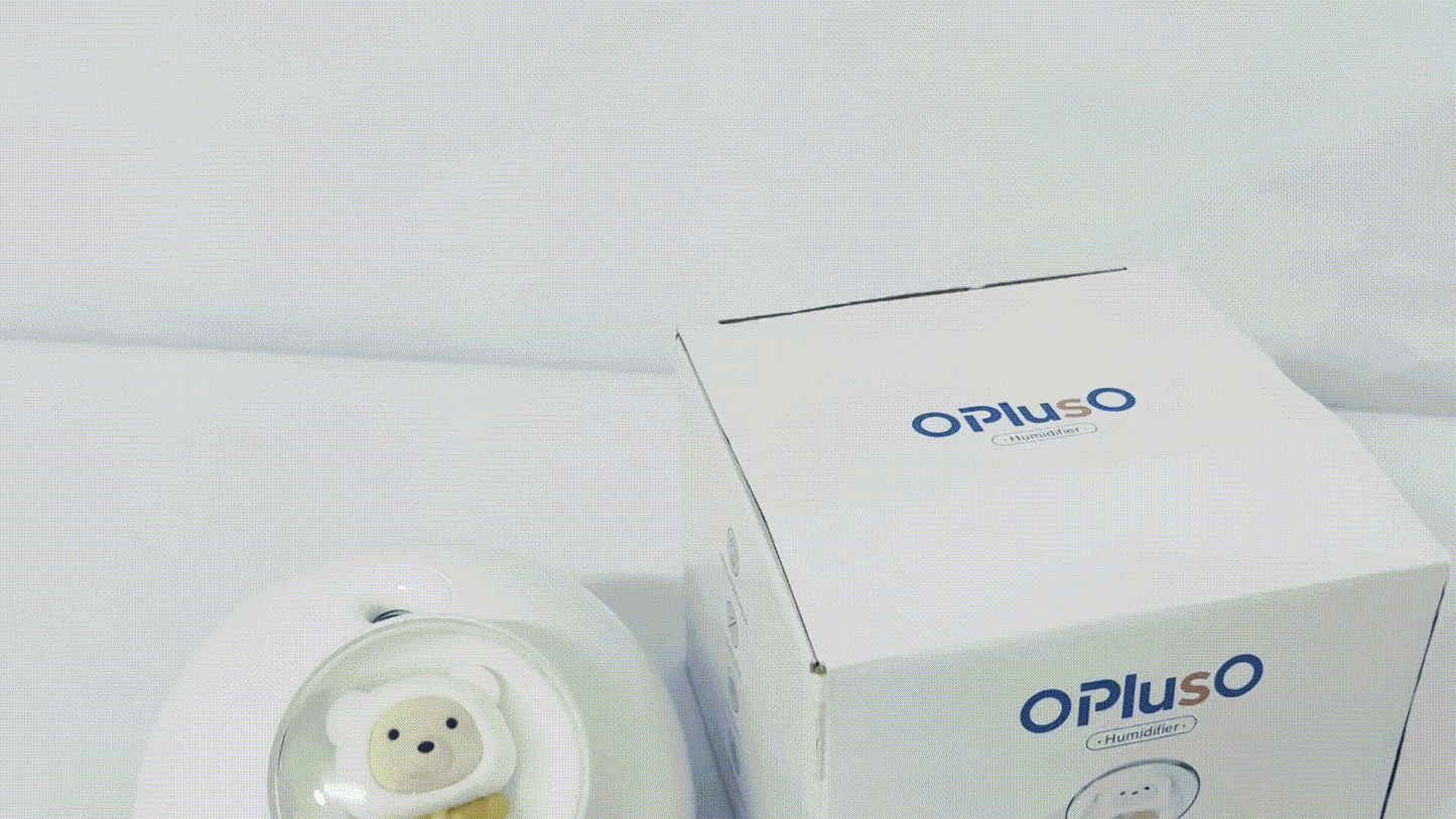OPlusO Humidifiers White Ultrasonic Cool Mist Humidifier, 1 Gallon Auto Shut-Off for Large Room, Baby Nursery, Bedroom Office, Clear & White