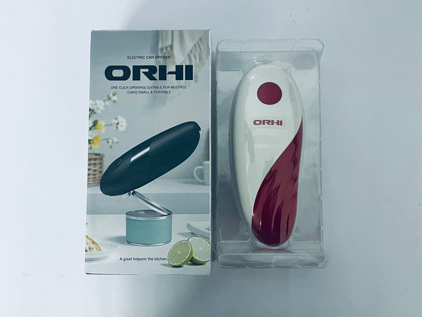 ORHI Electric Can Opener, Effortless One-Touch Operation with Safety Smooth Edge, Battery Powered Automatic Can Opener for All Can Sizes Best for Seniors, Arthritis