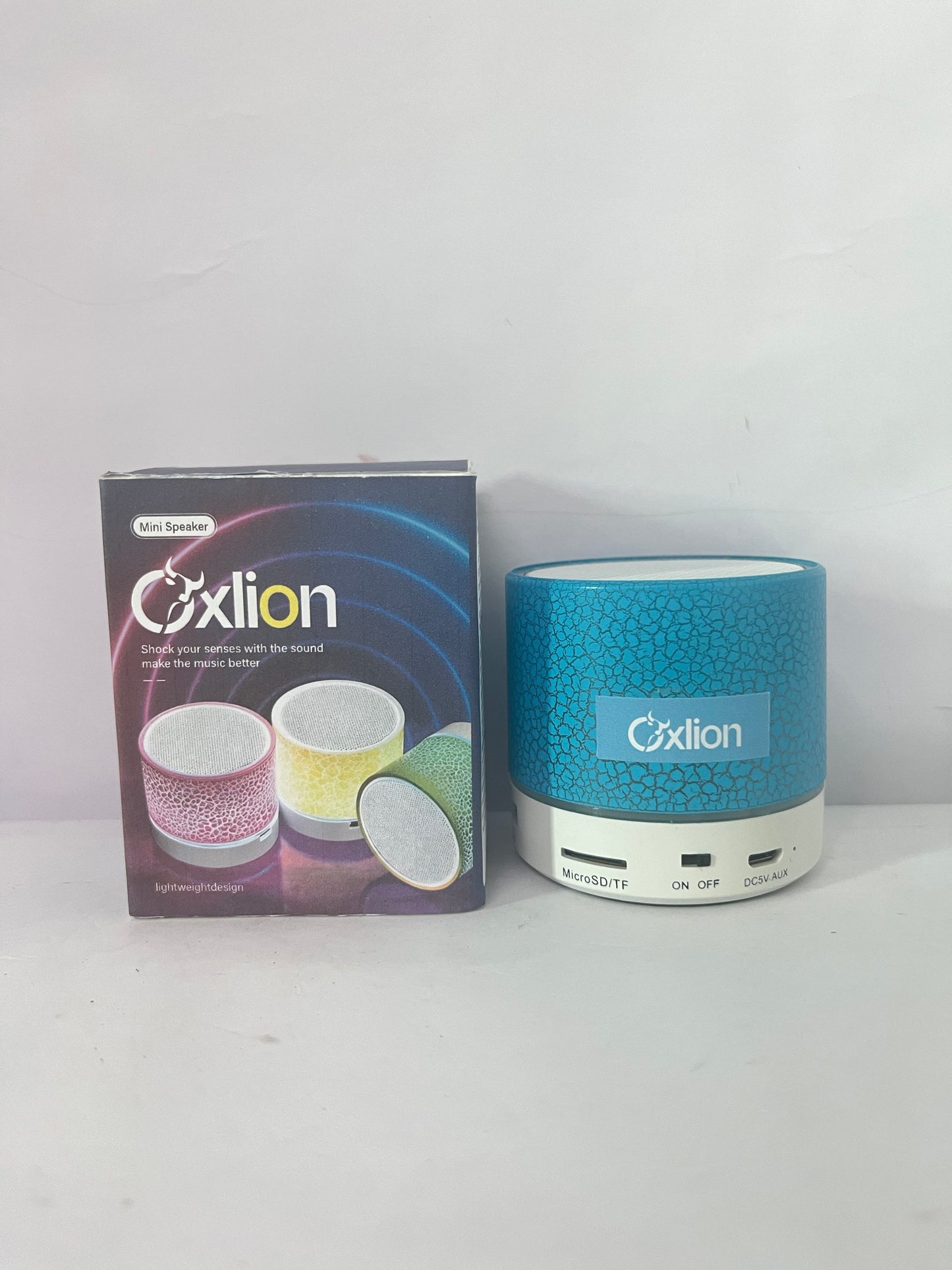 Oxlion Loud speakers Portable Mini Speaker, Super Bass Stereo Rechargeable Speaker with LED Lights