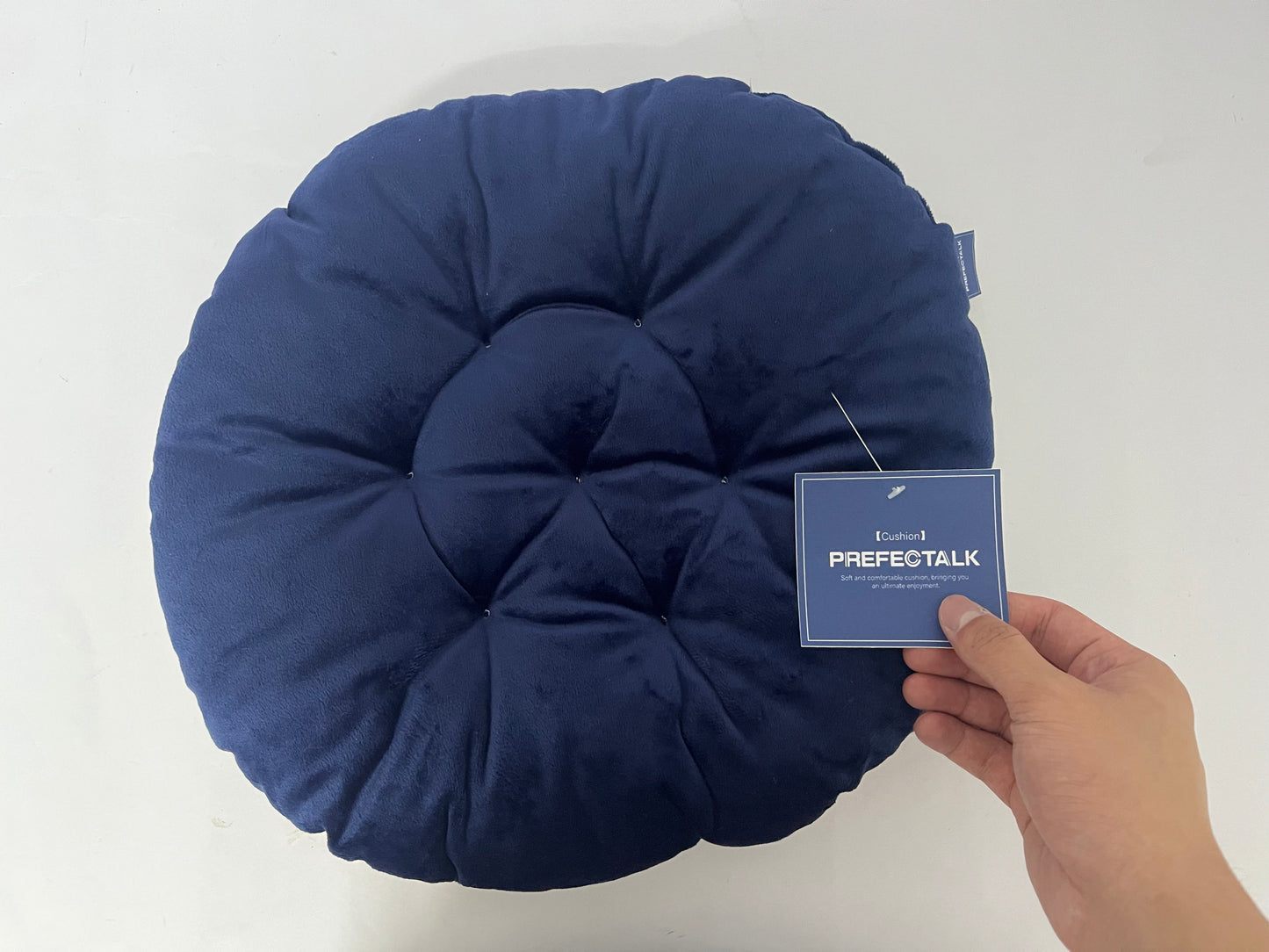PREFECTALK Floor Cushion Pillow, Round Large Pillows Seating for Adults, Tufted Corduroy Floor Cushions for Living Room Tatami,Blue