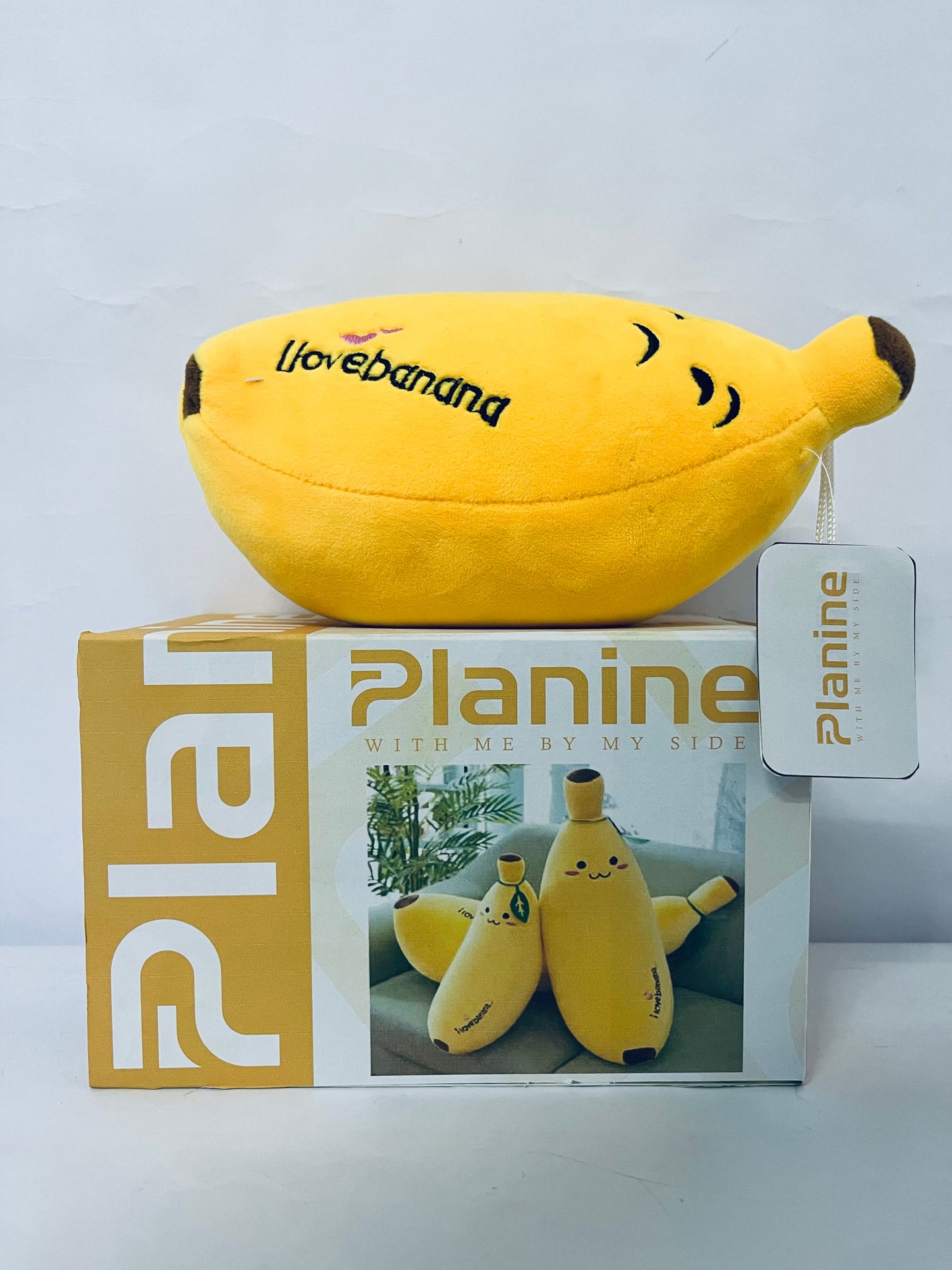 Planine Banana Plush Pillow Stuffed Banana Plushie Cute Fruit Toy for Kids, 13.7 inch