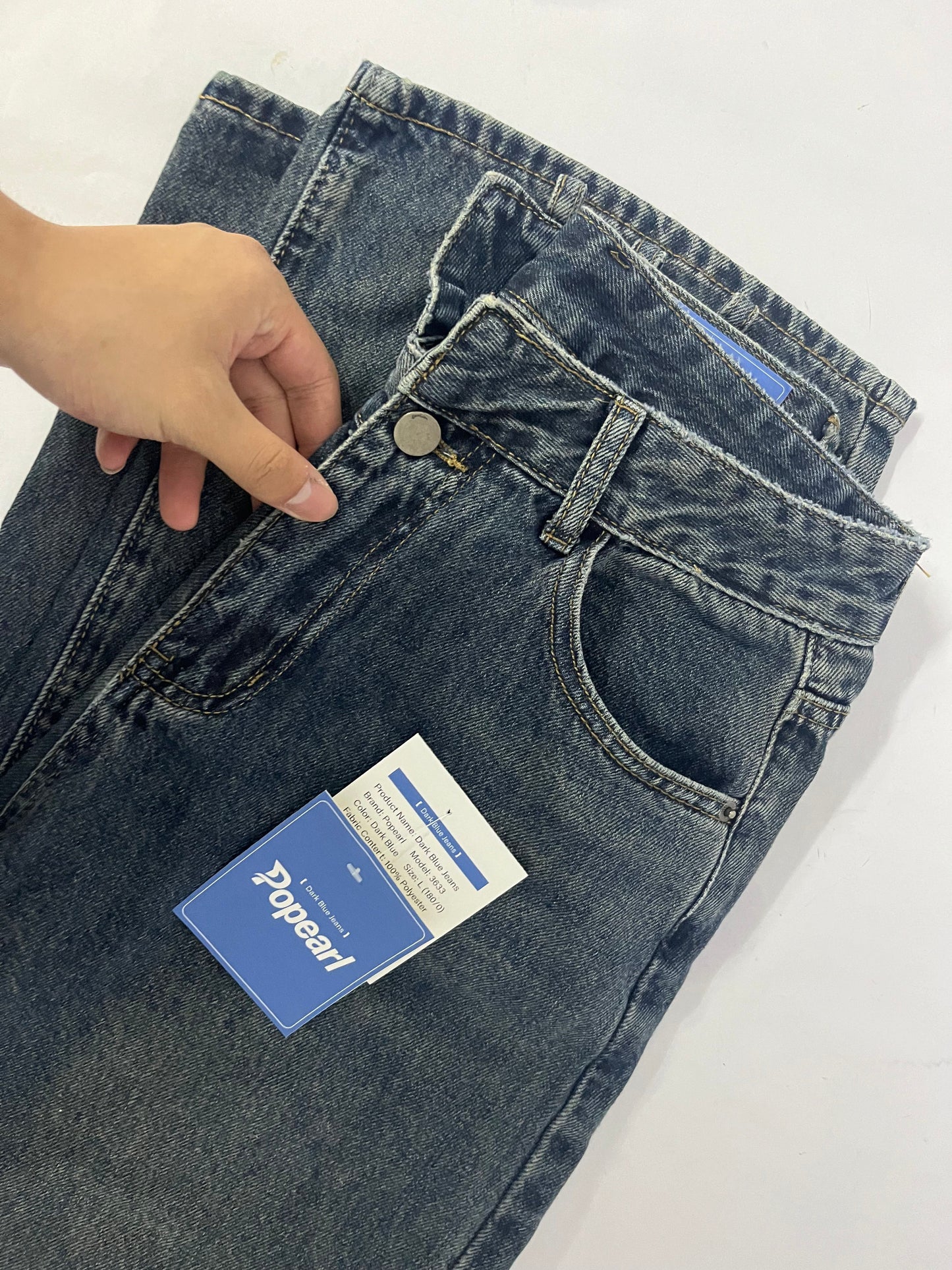 Popearl All-American Stretch Denim, Jeans, Rugged & Comfortable Blue Jeans