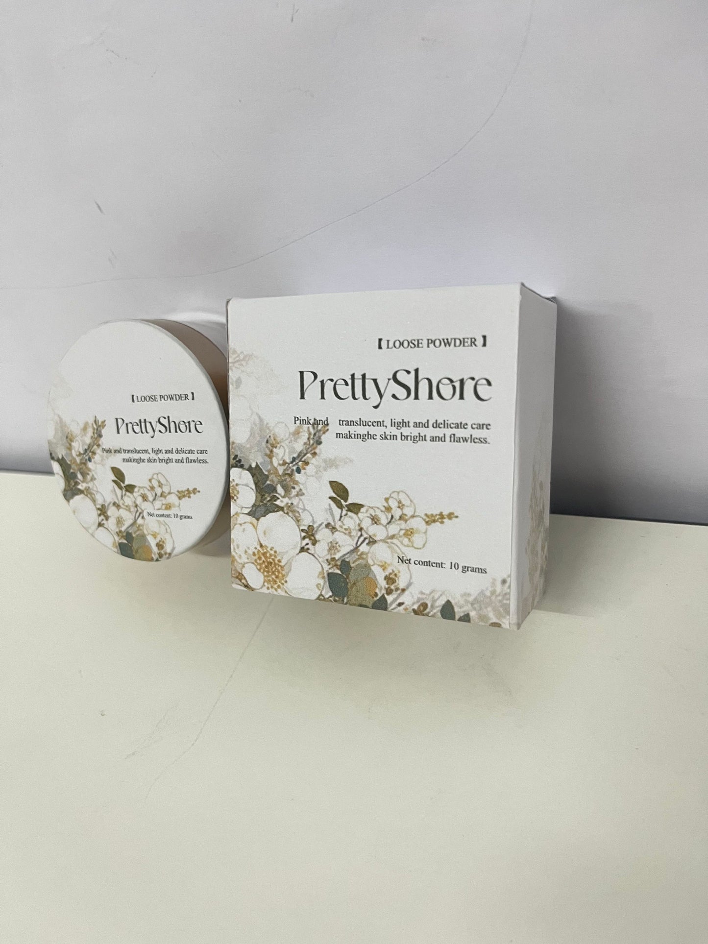 PrettyShore Loose Powder, Lightweight Brightening Setting Powder, Long-Lasting Oil Control & Pore Blurring, Natural Translucent Face Powder for Flawless Finish, 10g