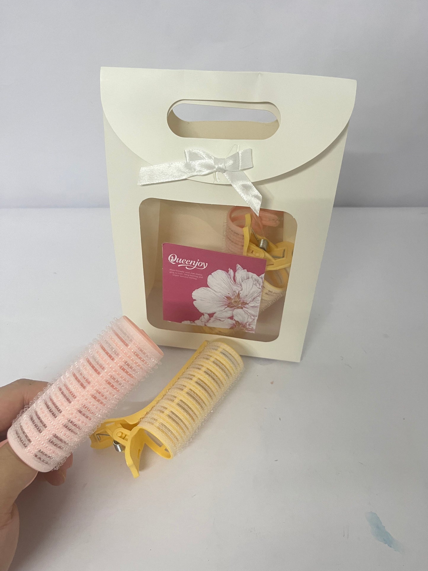 Queenjoy 4PCS Self Grip Non-electric hair rollers Hair Curlers Pro Salon Hairdressing Curler DIY Curly Hairstyle Hair Rollers for Women Medium Short Hair(Mix)