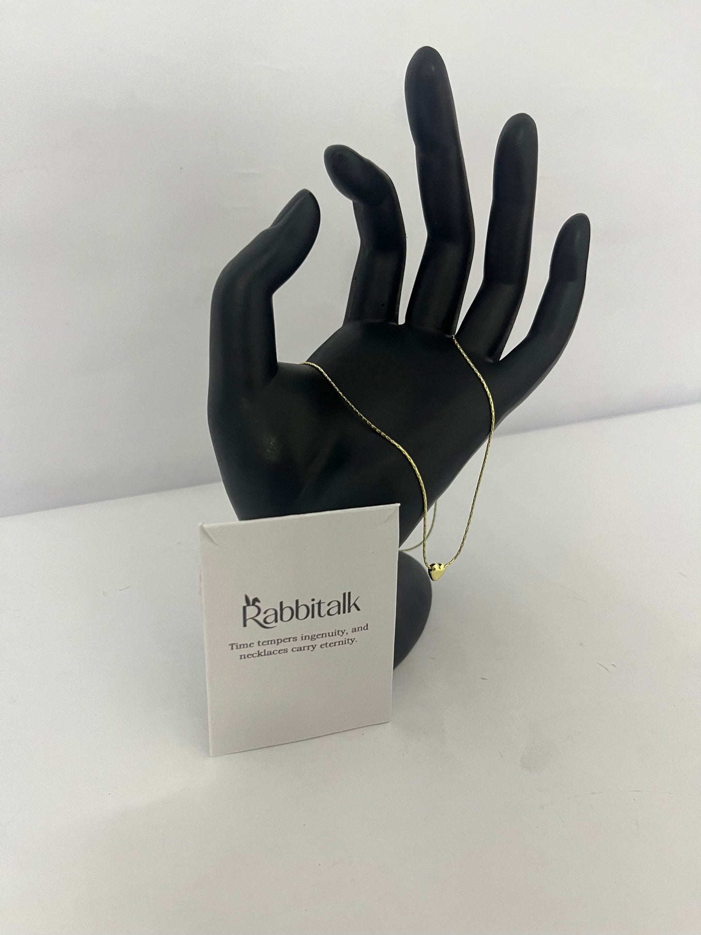 Rabbitalk 18k pvd gold plated stainless steel,Dainty Gold Heart Pendant Necklace, 18K Gold Plated Chain, Minimalist Design